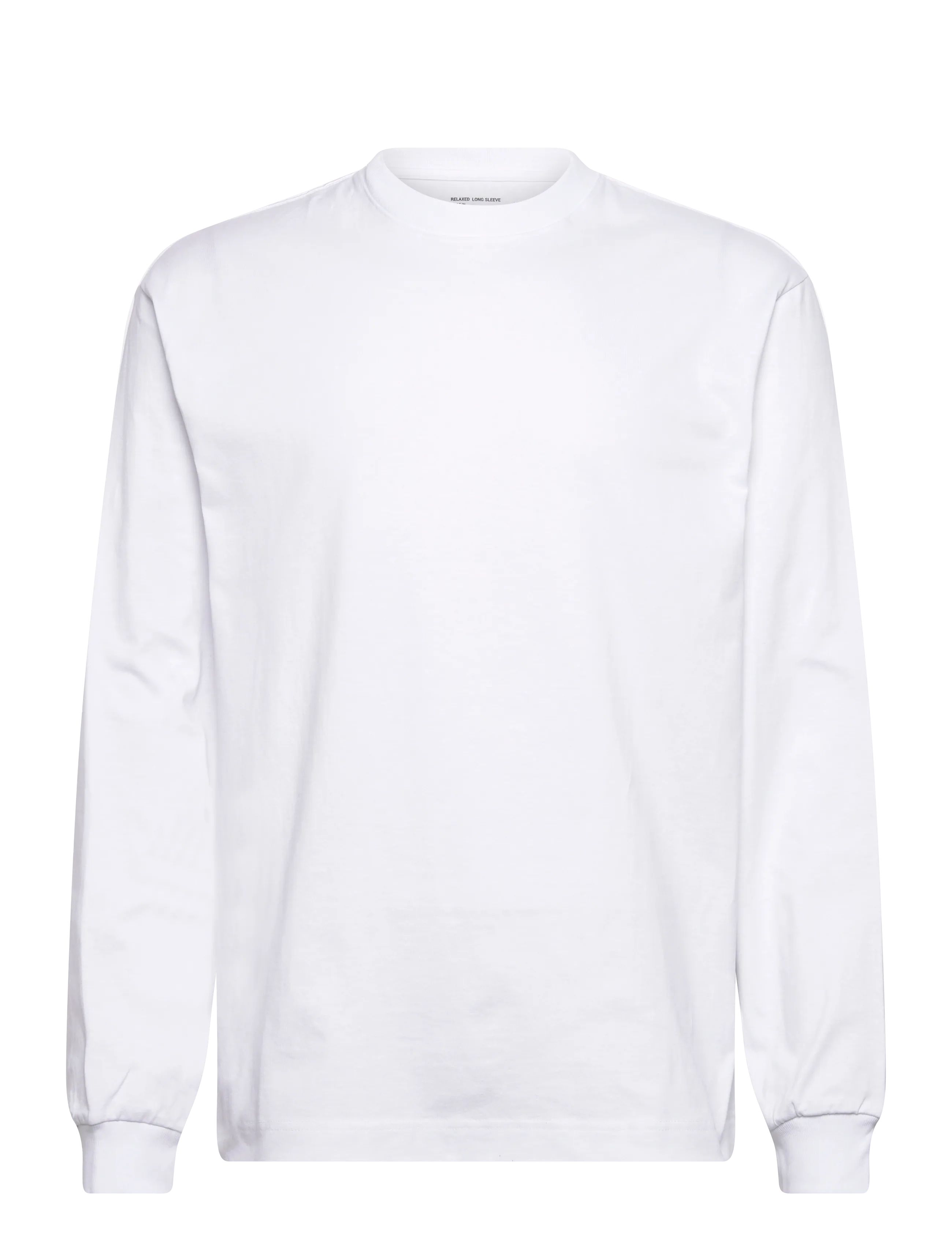 Weekday Relaxed Long-Sleeved Cotton T-shirt - Dressipluusid - WHITE / white