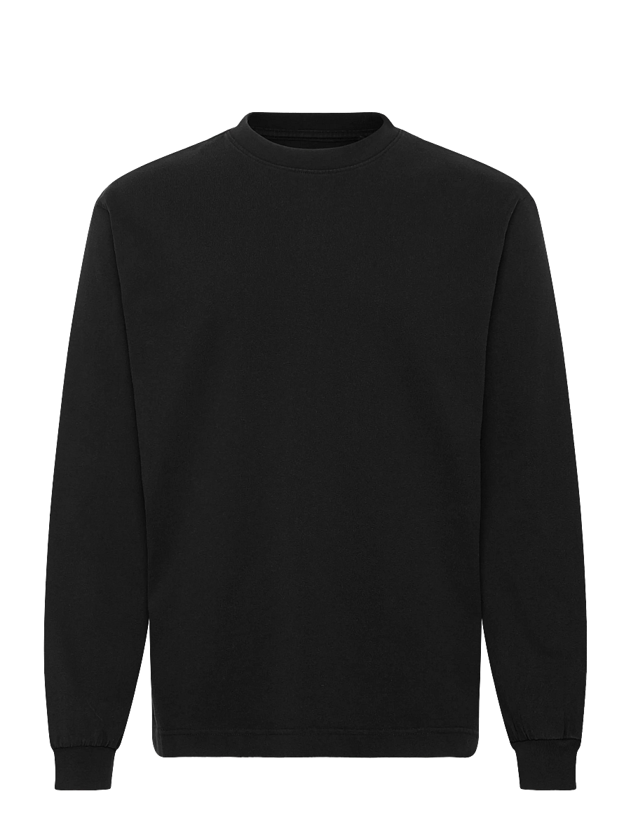 Weekday - Relaxed Long-Sleeved T-shirt - langærmede t-shirts - worn black - 0