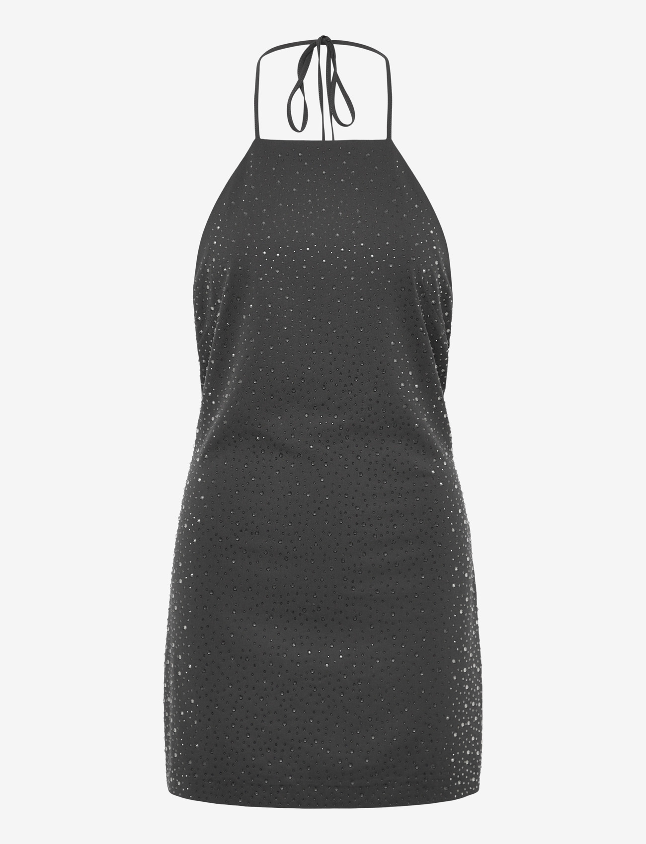 Weekday - Stone Mini Halterneck Dress - paillettenkleider - dark grey - 0