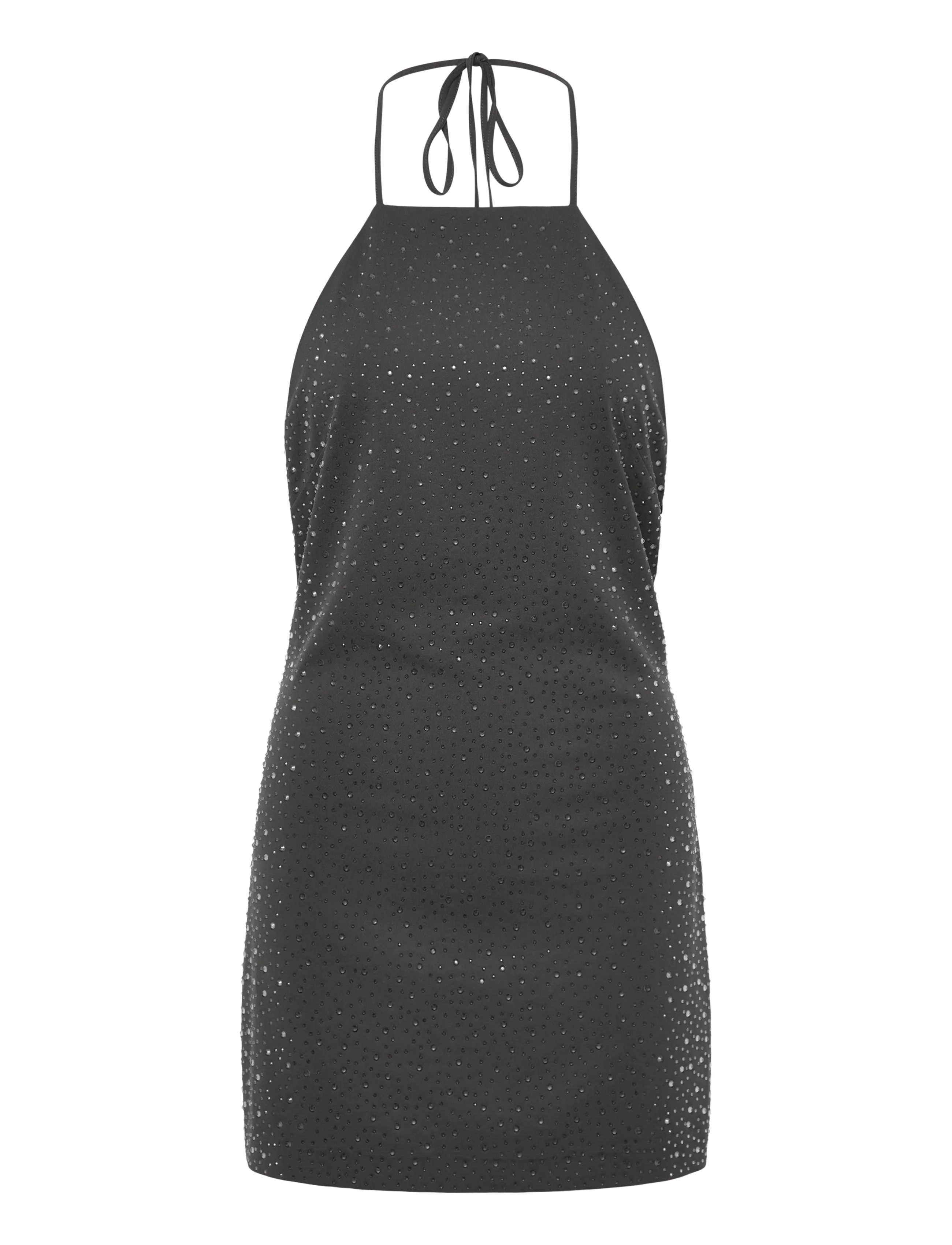 Weekday Stone Mini Halterneck Dress - Festtøj - DARK GREY / grey