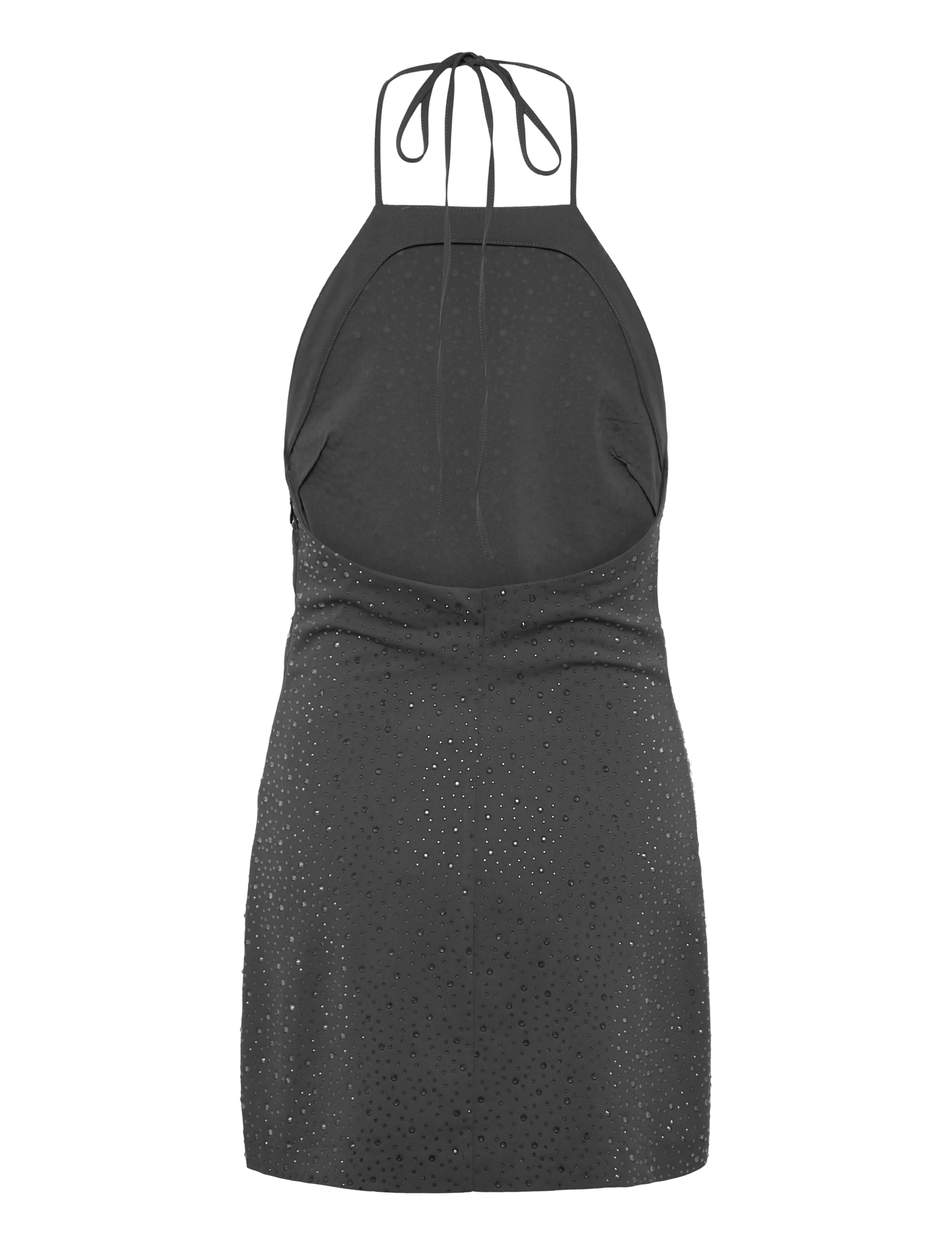 Weekday - Stone Mini Halterneck Dress - paljettklänningar - dark grey - 1