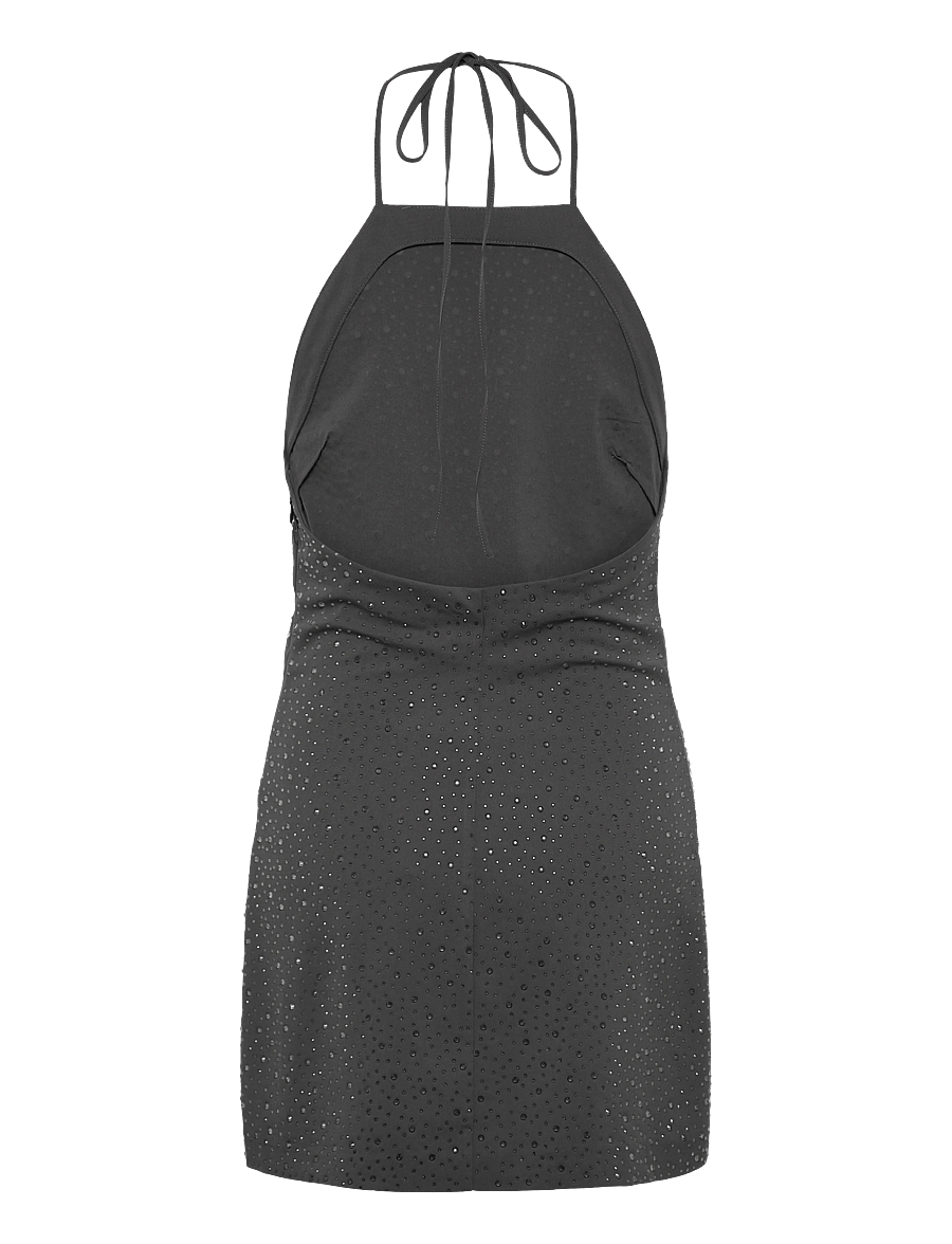 Weekday - Stone Mini Halterneck Dress - pailletkjoler - dark grey - 1