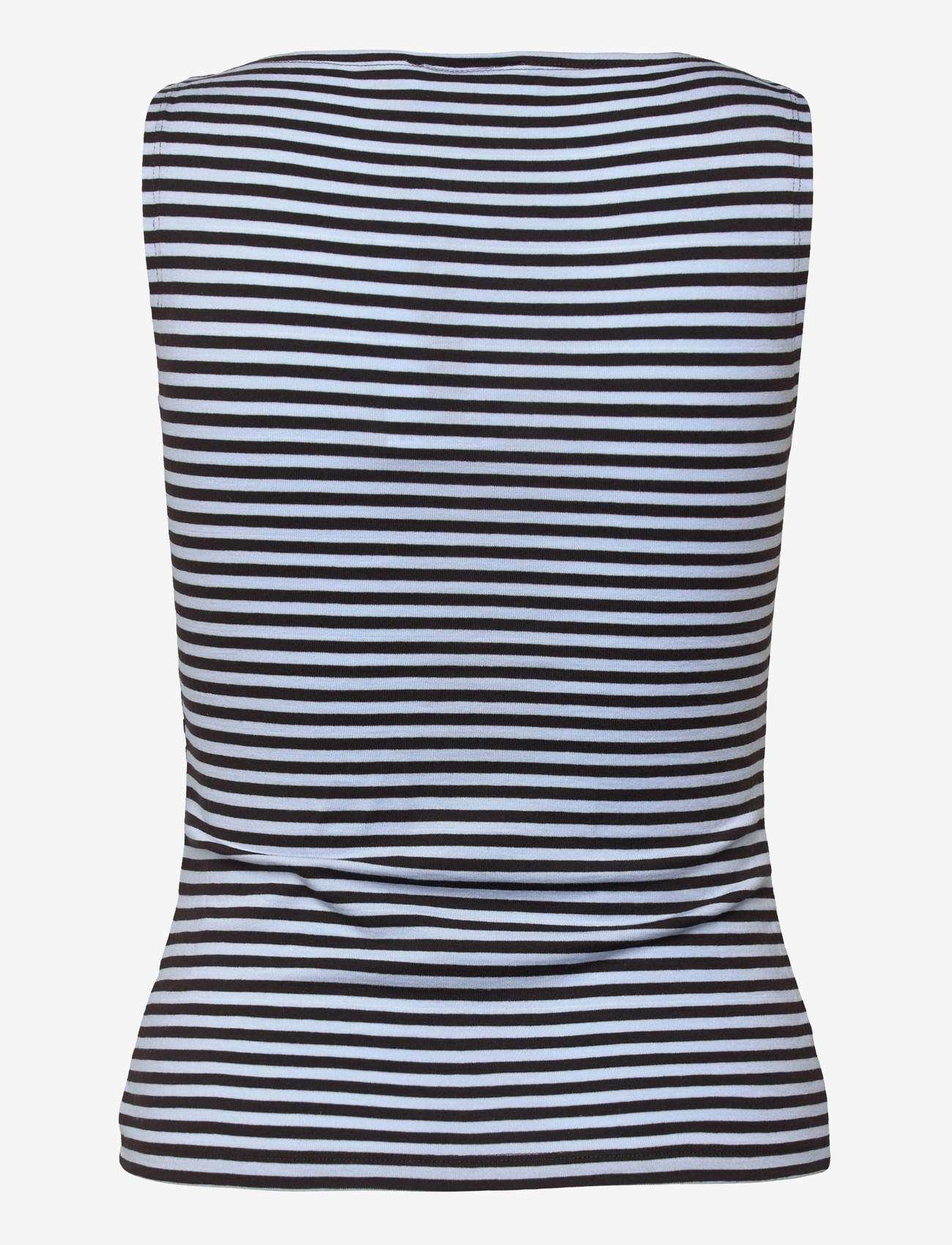Weekday - Annie Striped Sleeveless Boat-Neck Top - Ärmellose tops - dark brown / light blue stripe - 1
