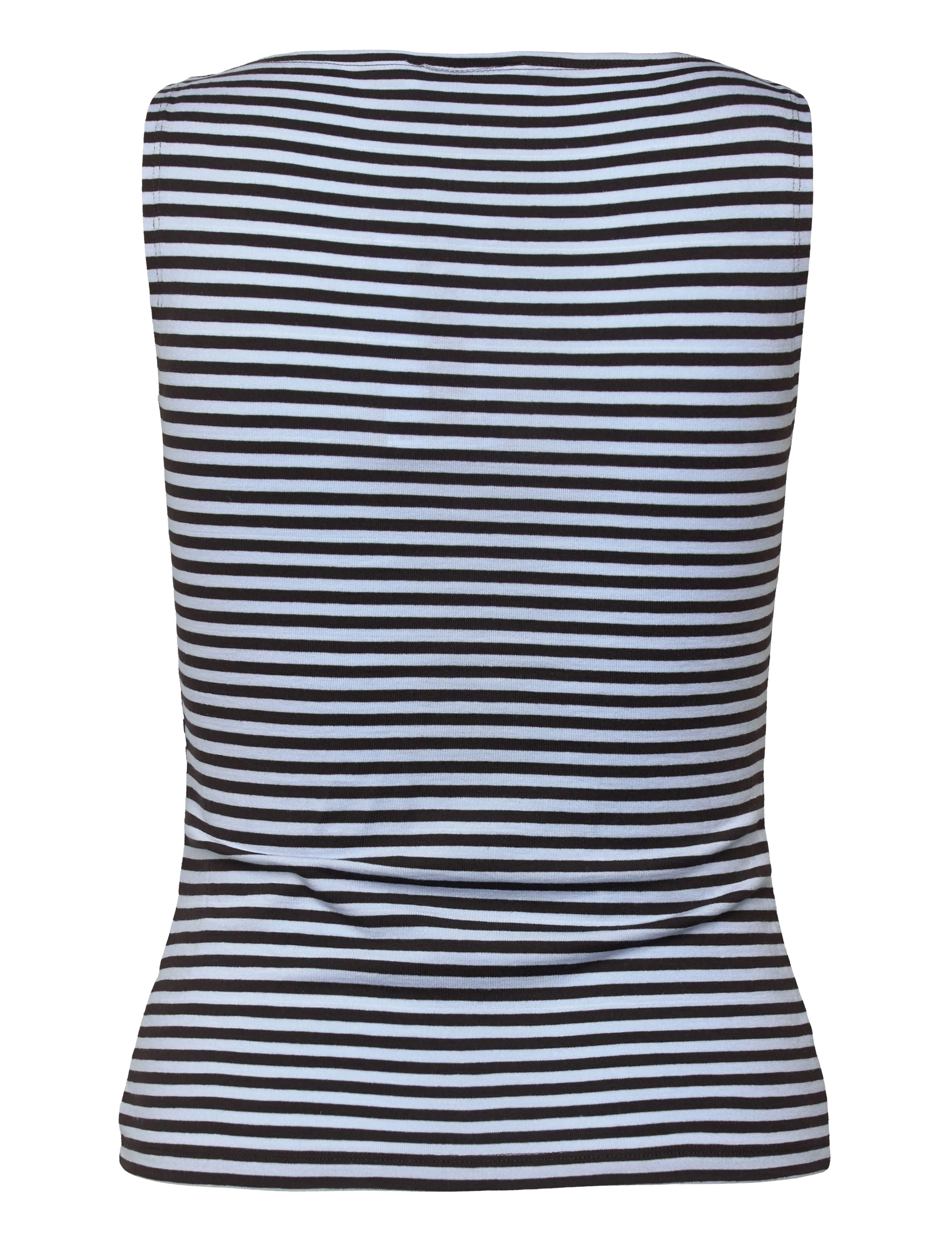 Weekday - Annie Striped Sleeveless Boat-Neck Top - tanktops - dark brown / light blue stripe - 1