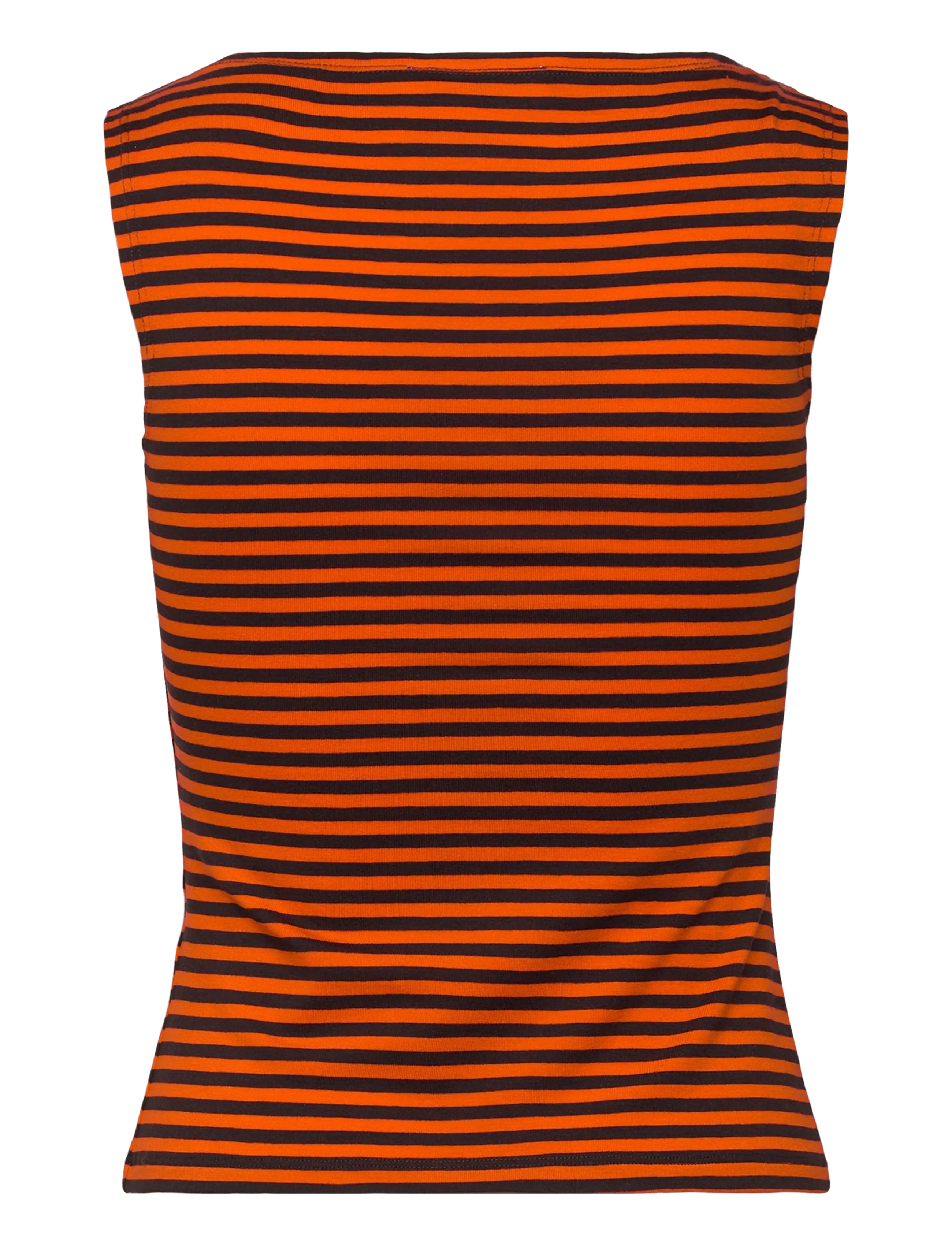 Weekday - Annie Striped Sleeveless Boat-Neck Top - hauts sans manches - dark brown/orange stripe - 1