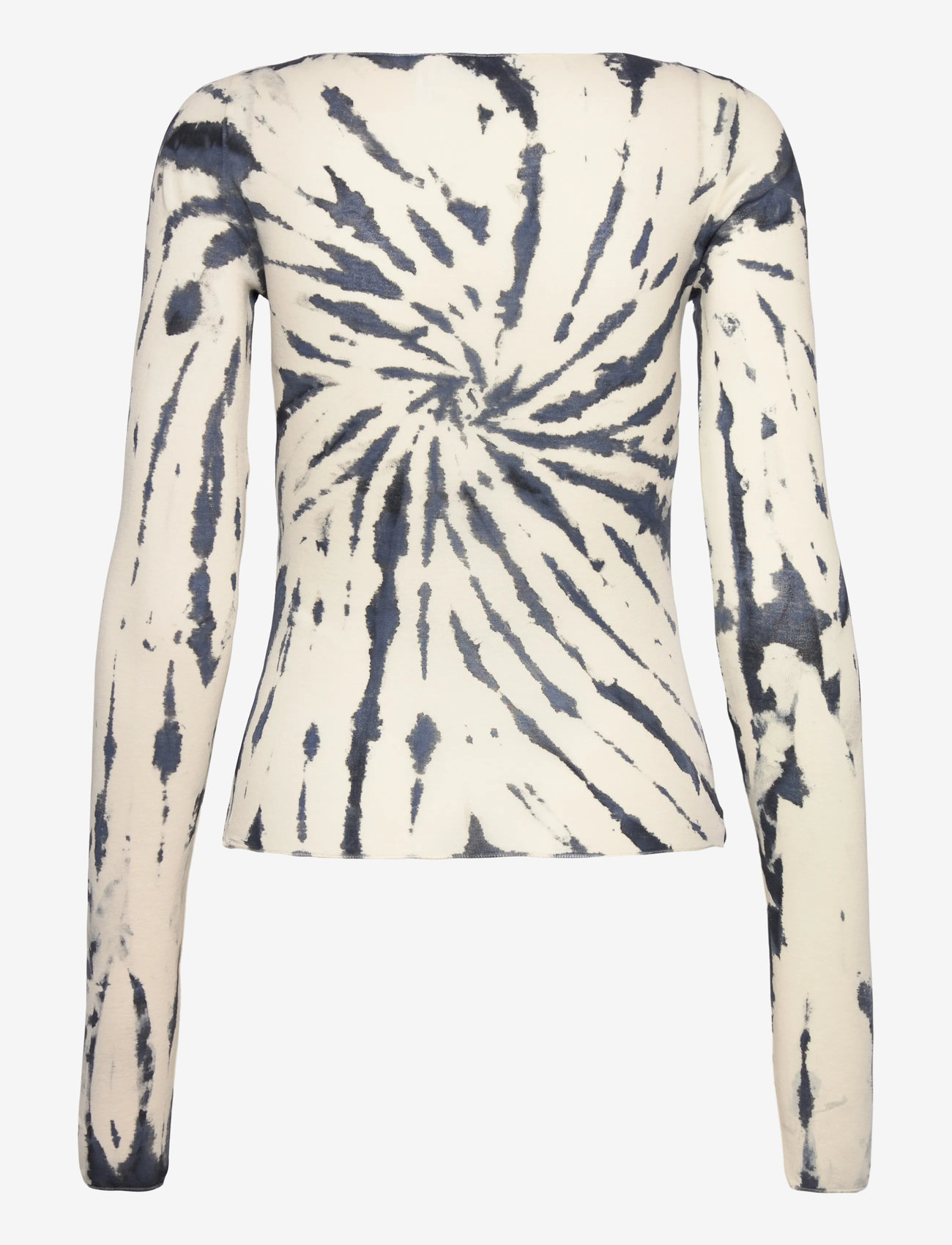 Weekday - Slim Fit Printed Long-Sleeved Boat-Neck Top - pikkade varrukatega alussärgid - white w tie dye - 1