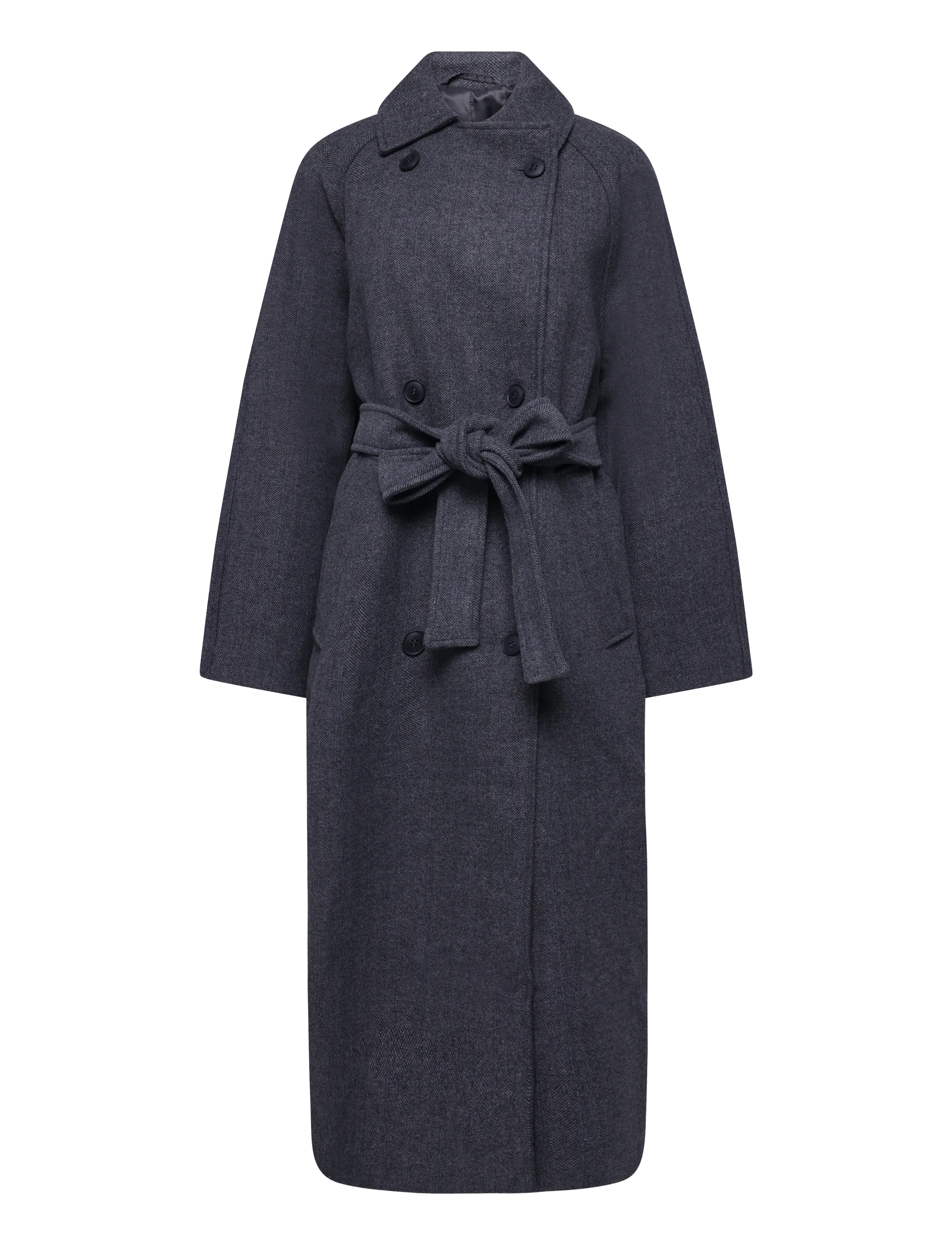 Weekday Kia Woolblend Coat - Kläder - DARK GREY MELANGE HERRINGBONE / grey