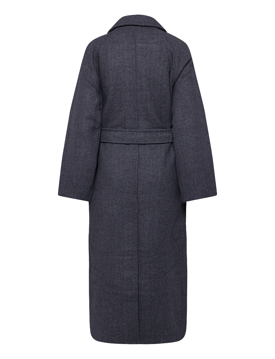 Weekday - Kia Woolblend Coat - vinterjackor - dark grey melange herringbone - 1