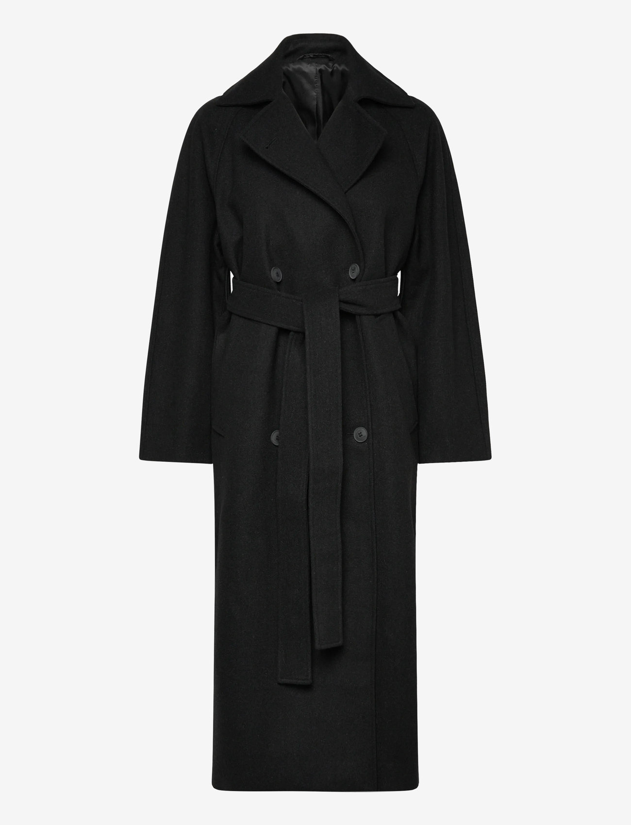 Weekday - Oversized Wool-Blend Double-Breasted Coat - vestes d'hiver - black - 0