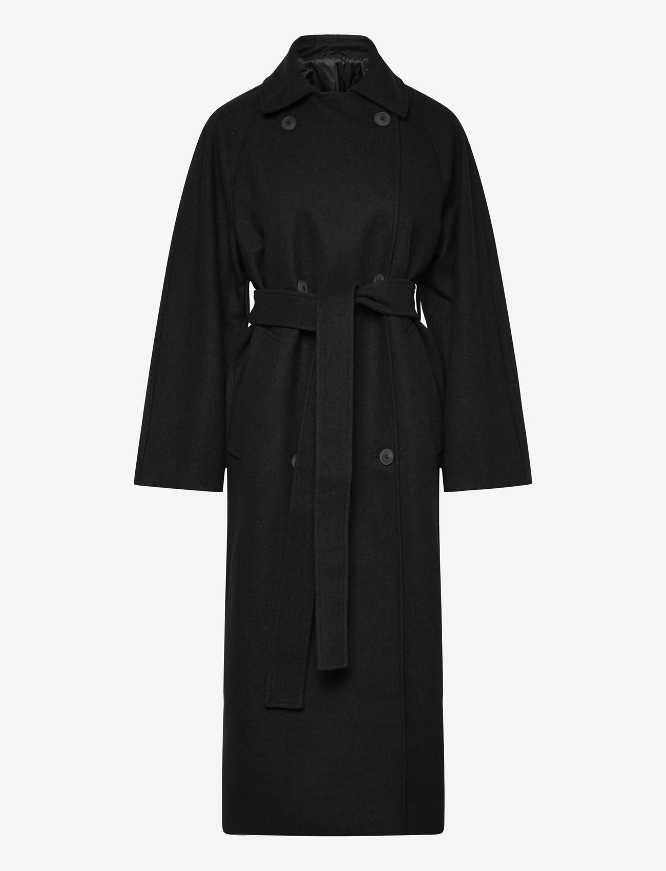 Weekday - Oversized Wool-Blend Double-Breasted Coat - vestes d'hiver - black - 2