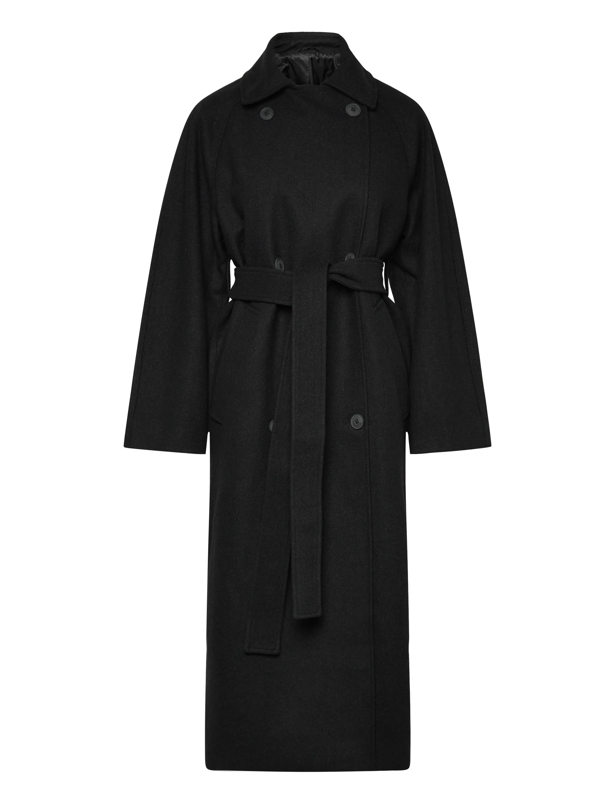 Weekday - Kia Oversized Wool-Blend Double-Breasted Coat - black - 2