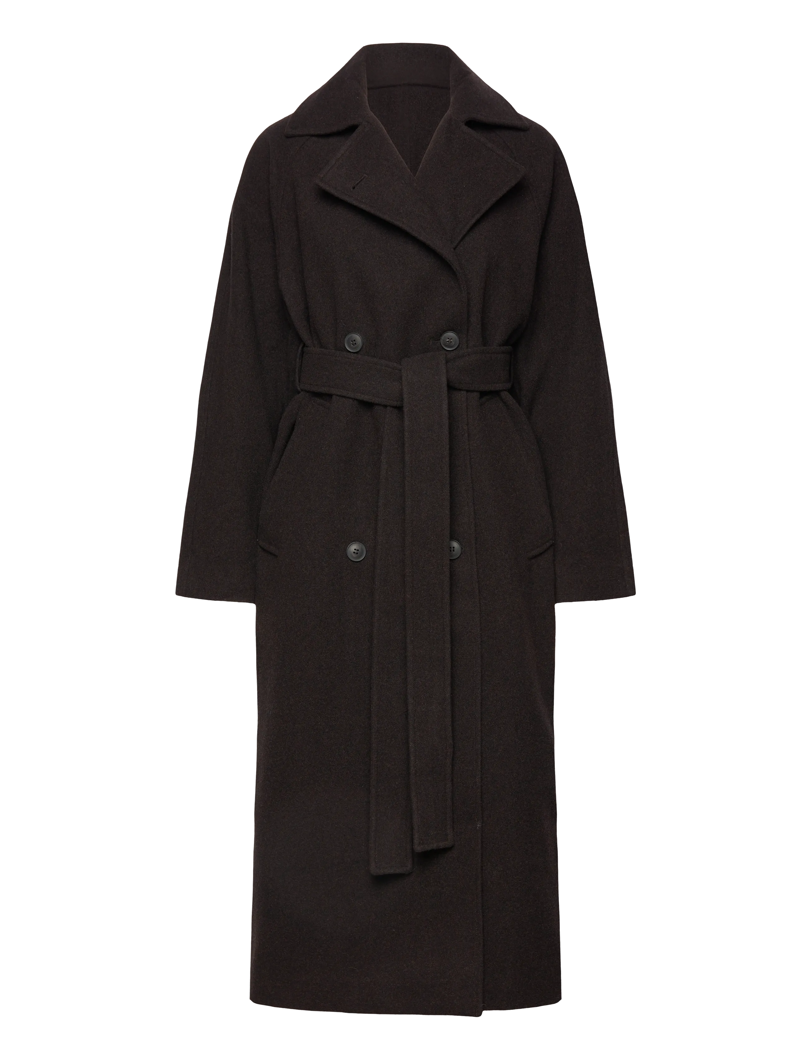 Weekday Oversized Wool-Blend Double-Breasted Coat - Mäntel - BROWN MELANGE / brown