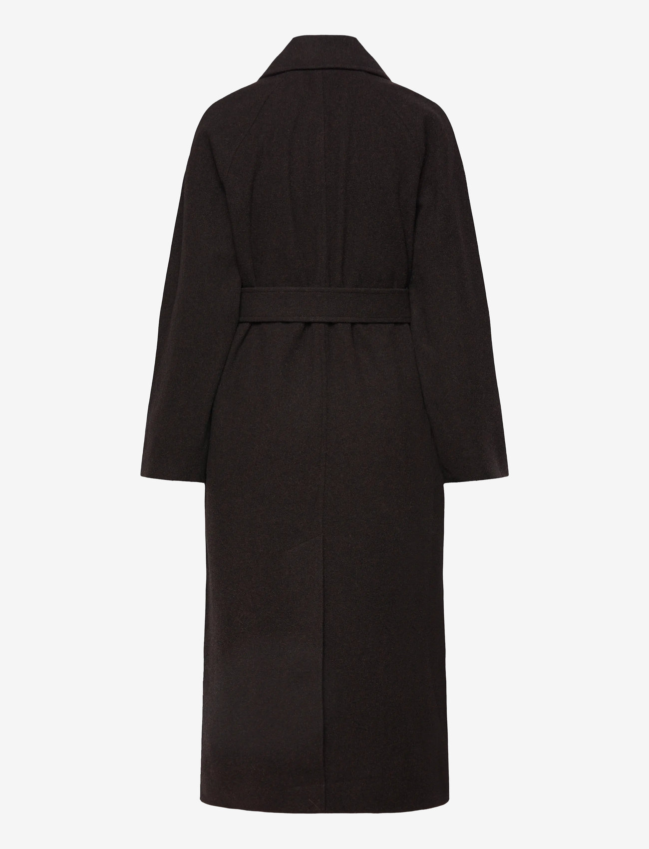 Weekday - Oversized Wool-Blend Double-Breasted Coat - vinterjackor - brown melange - 1