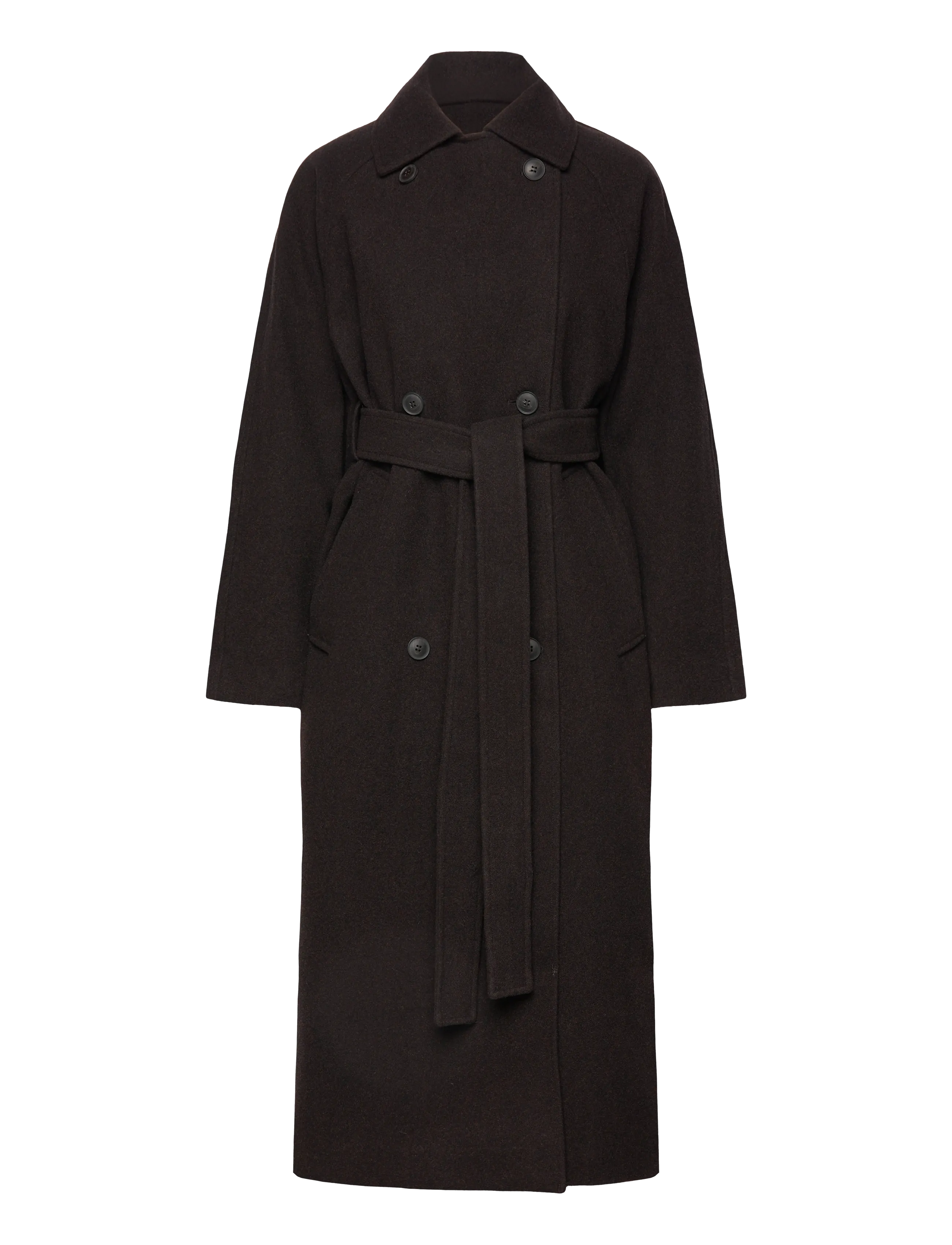 Weekday - Oversized Wool-Blend Double-Breasted Coat - winterjacken - brown melange - 2
