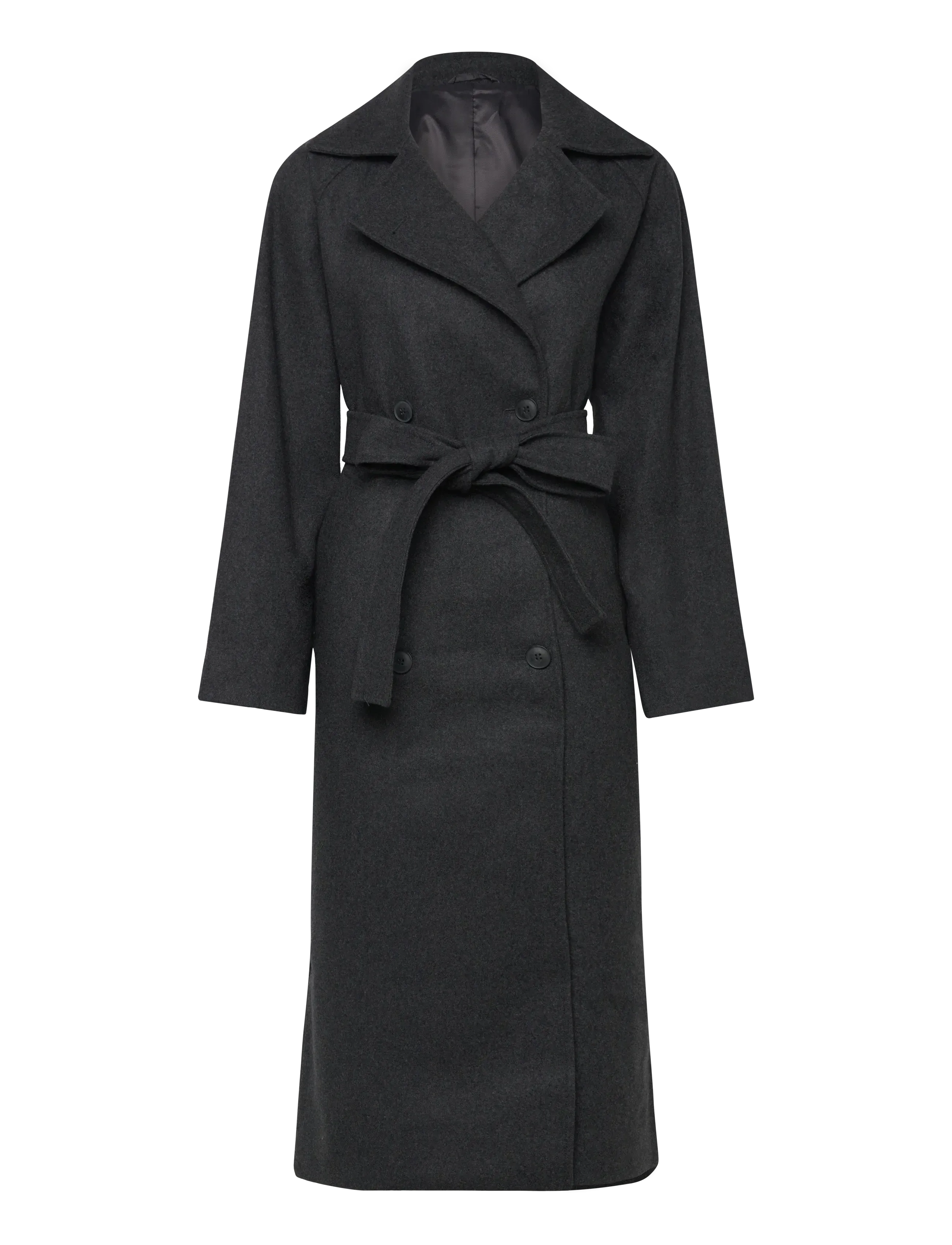 Weekday Oversized Wool-Blend Double-Breasted Coat - Mäntel - GREY MELANGE DARK / grey