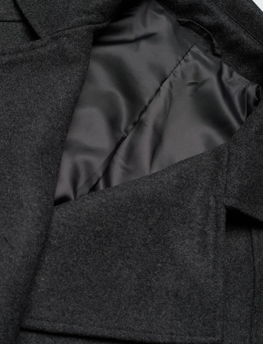 Weekday - Oversized Wool-Blend Double-Breasted Coat - ullkappor - grey melange dark - 2