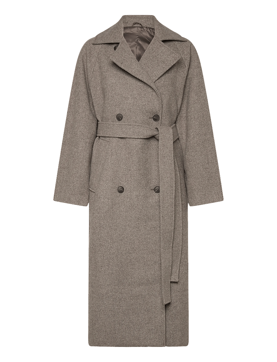 Weekday - Kia Oversized Wool-Blend Double-Breasted Coat - winter jackets - mole diagonal - 0