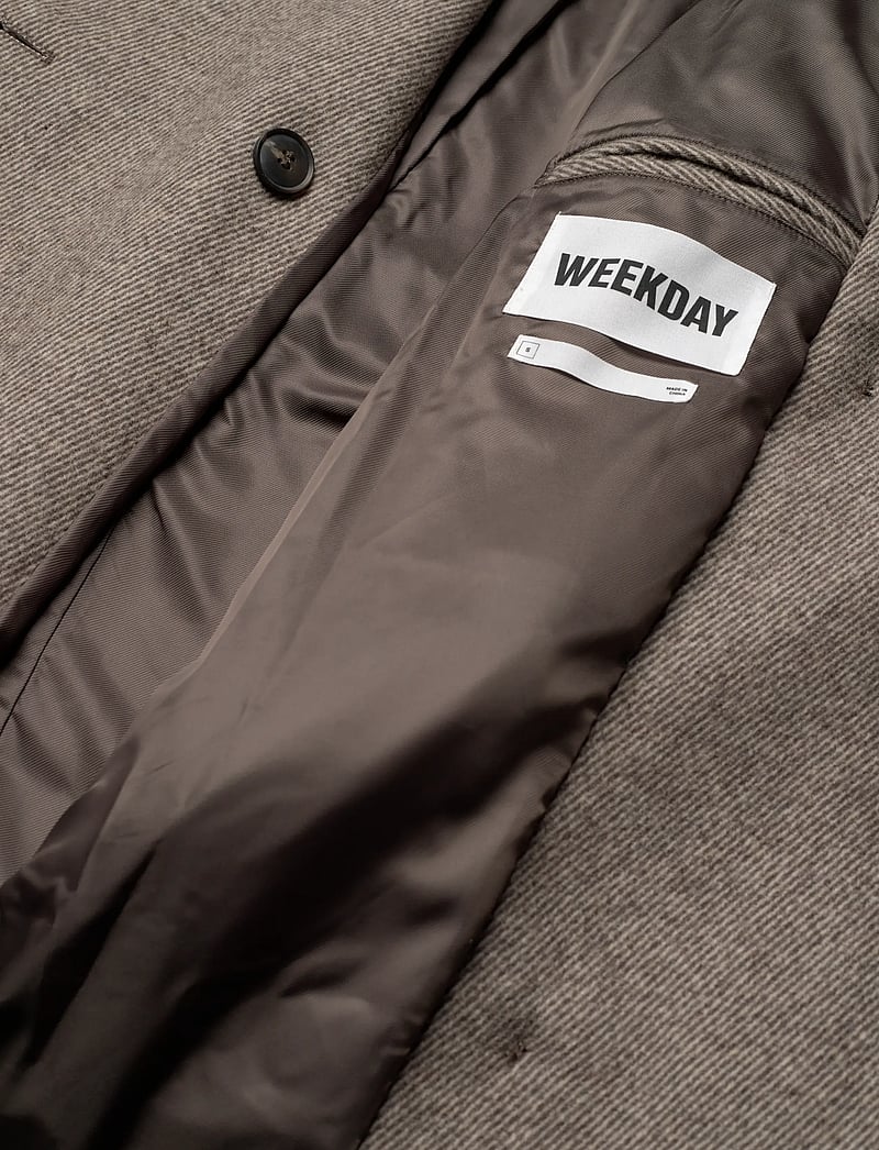 Weekday - Oversized Wool-Blend Double-Breasted Coat - winterjacken - mole diagonal - 5