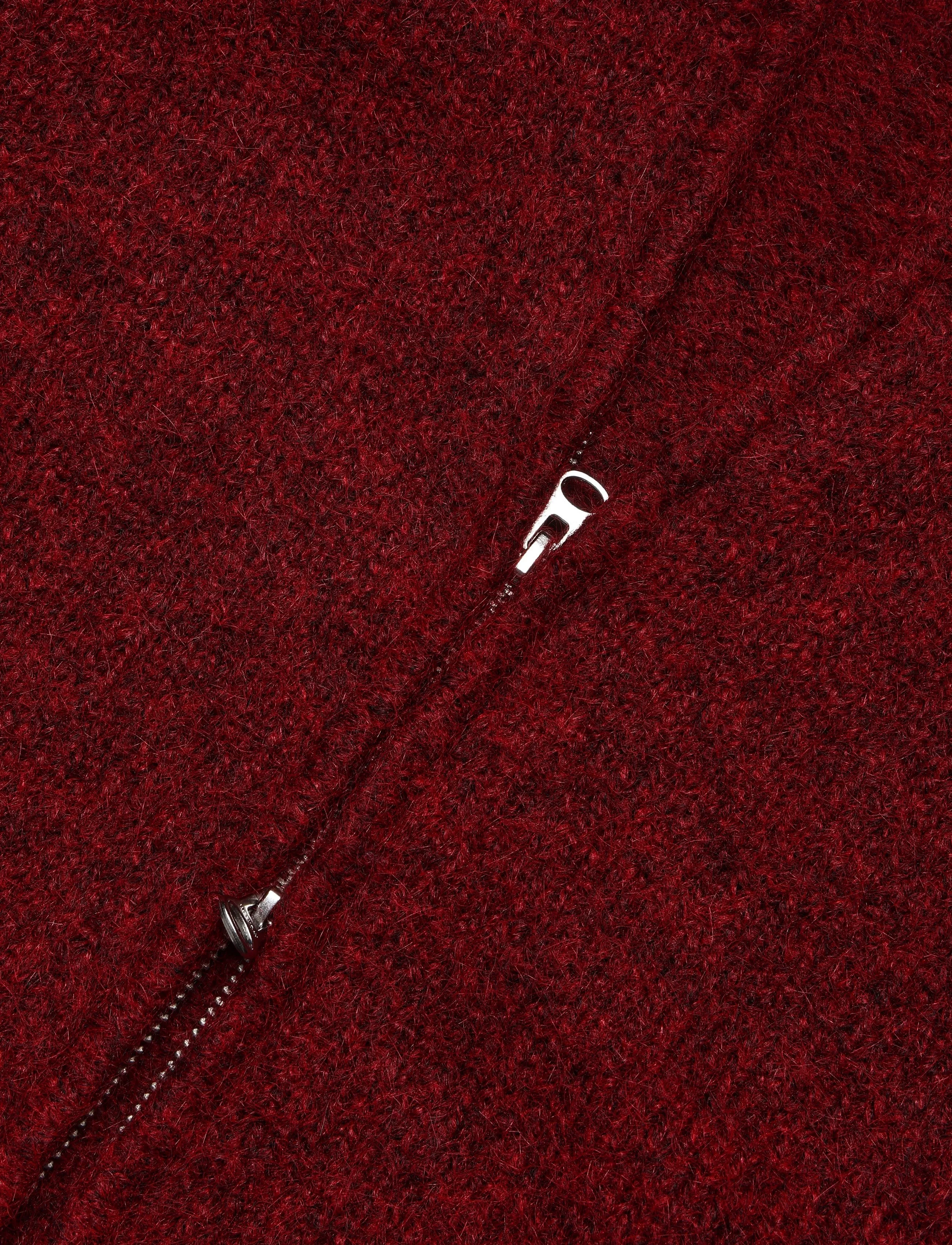 Weekday - Soft Knitted Fitted Zip Cardigan - cherry red - 3