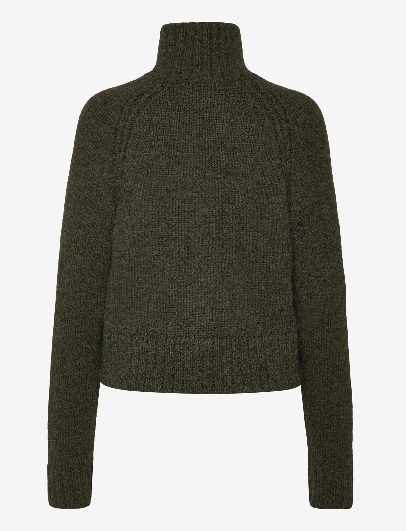 Weekday - Soft Knitted Fitted Zip Cardigan - kardiganid - dark green - 1