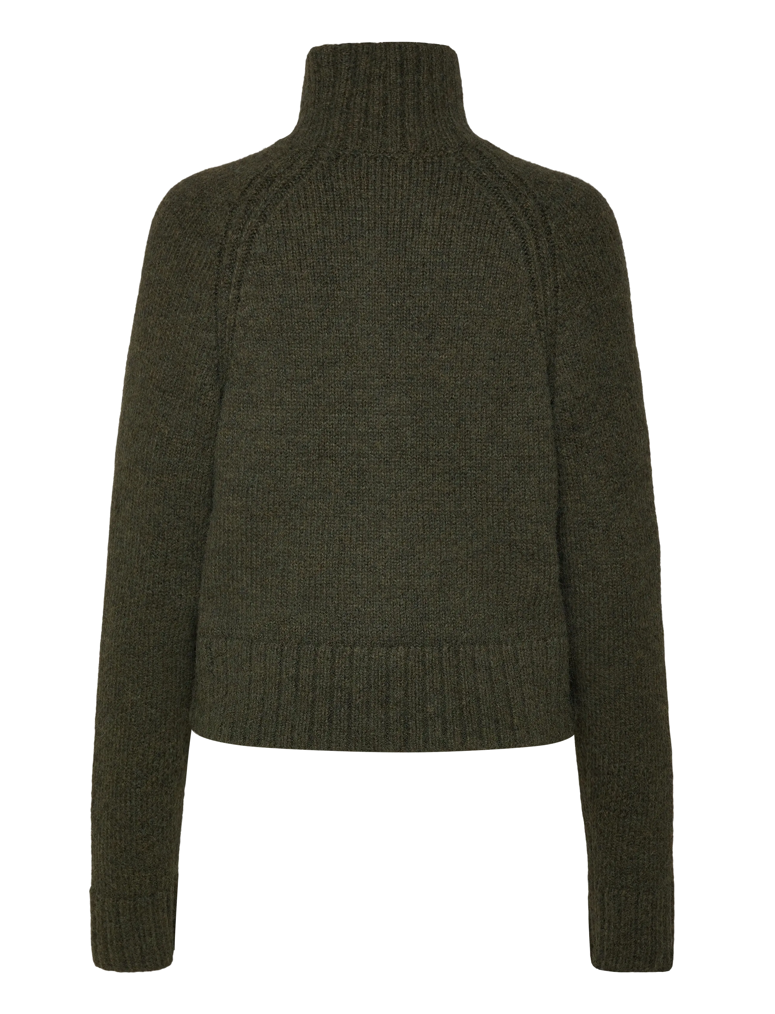 Weekday - Soft Knitted Fitted Zip Cardigan - dark green - 1