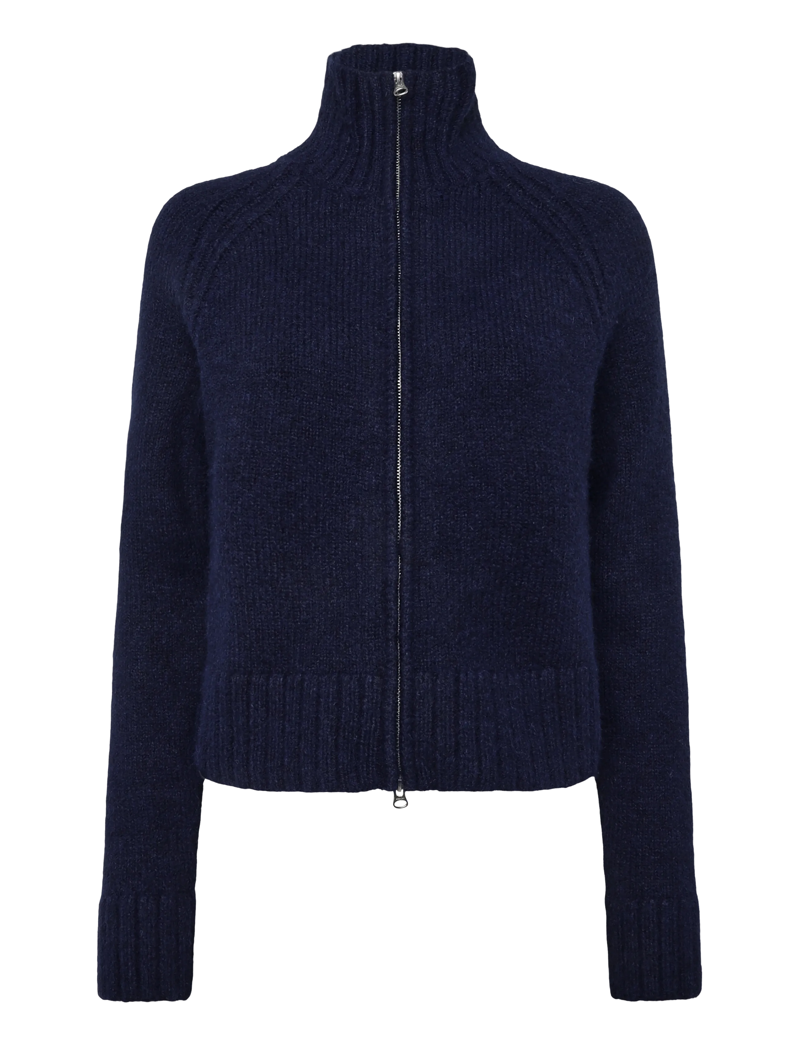 Weekday Soft Knitted Fitted Zip Cardigan - Knitwear - NAVY / navy