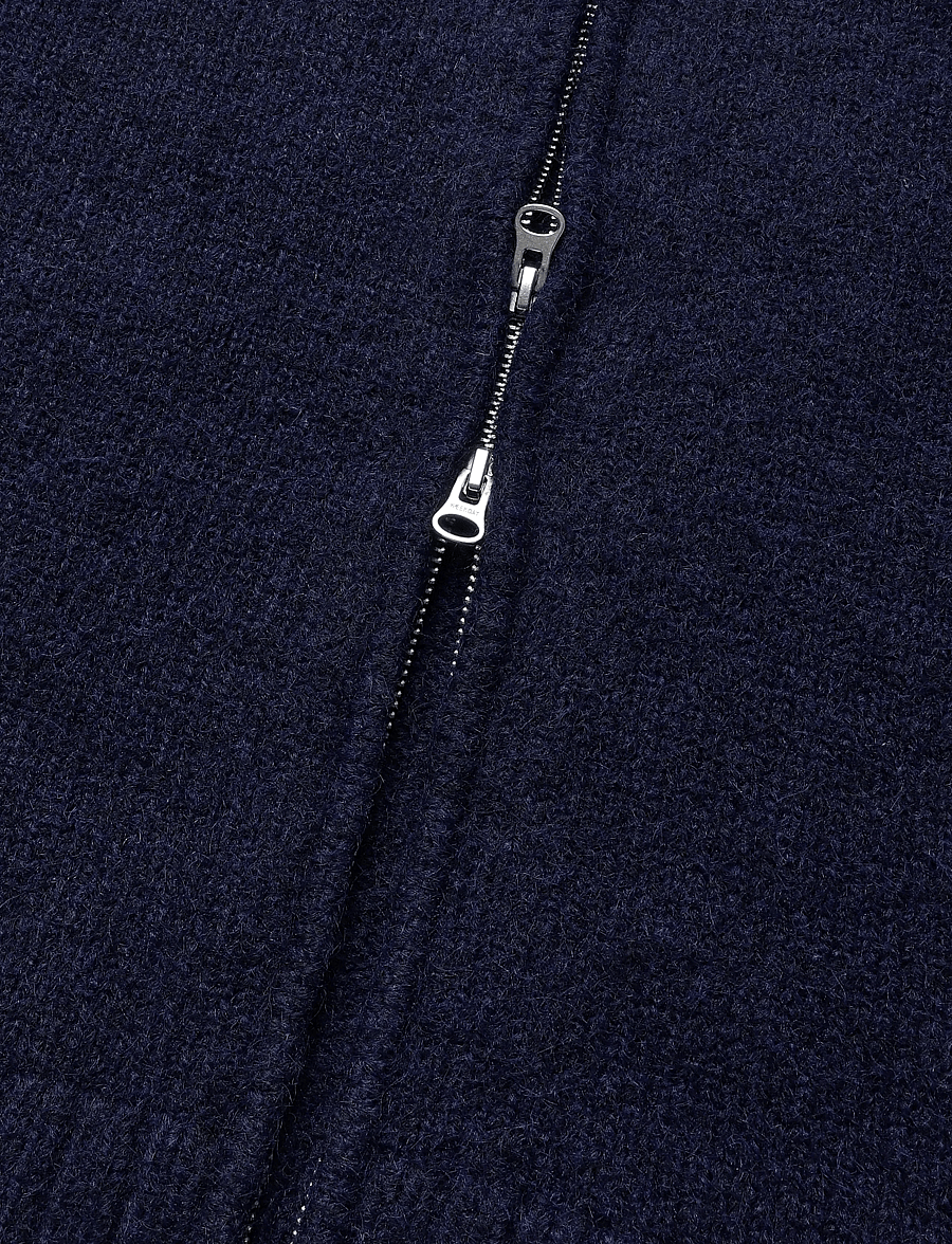 Weekday - Soft Knitted Fitted Zip Cardigan - koftor - navy - 3