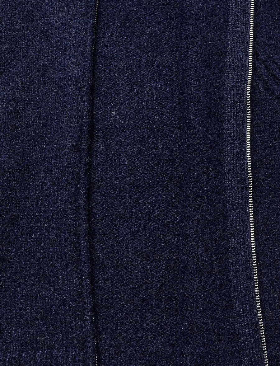 Weekday - Soft Knitted Fitted Zip Cardigan - koftor - navy - 4