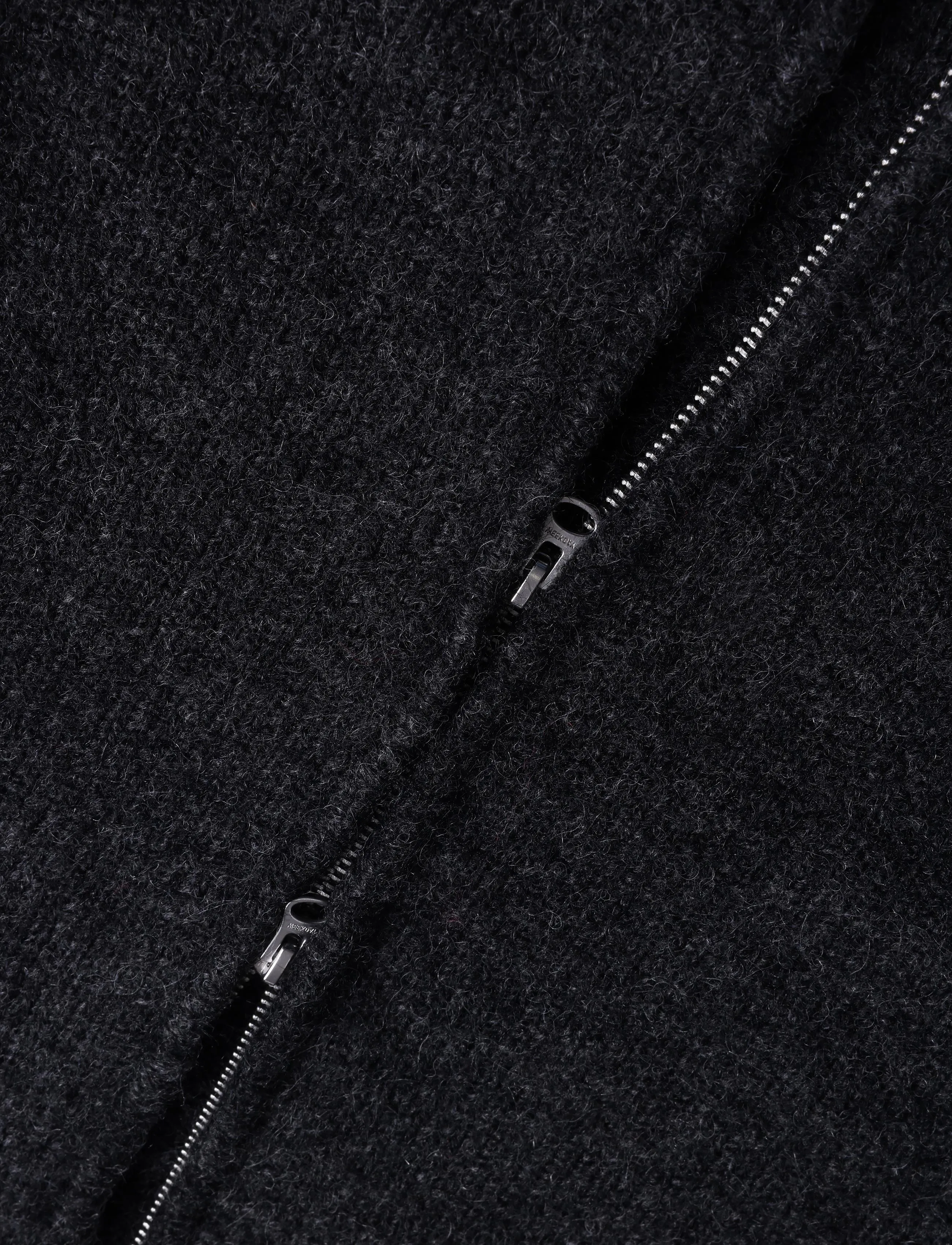 Weekday - Soft Knitted Fitted Zip Cardigan - cardigans - off black - 3