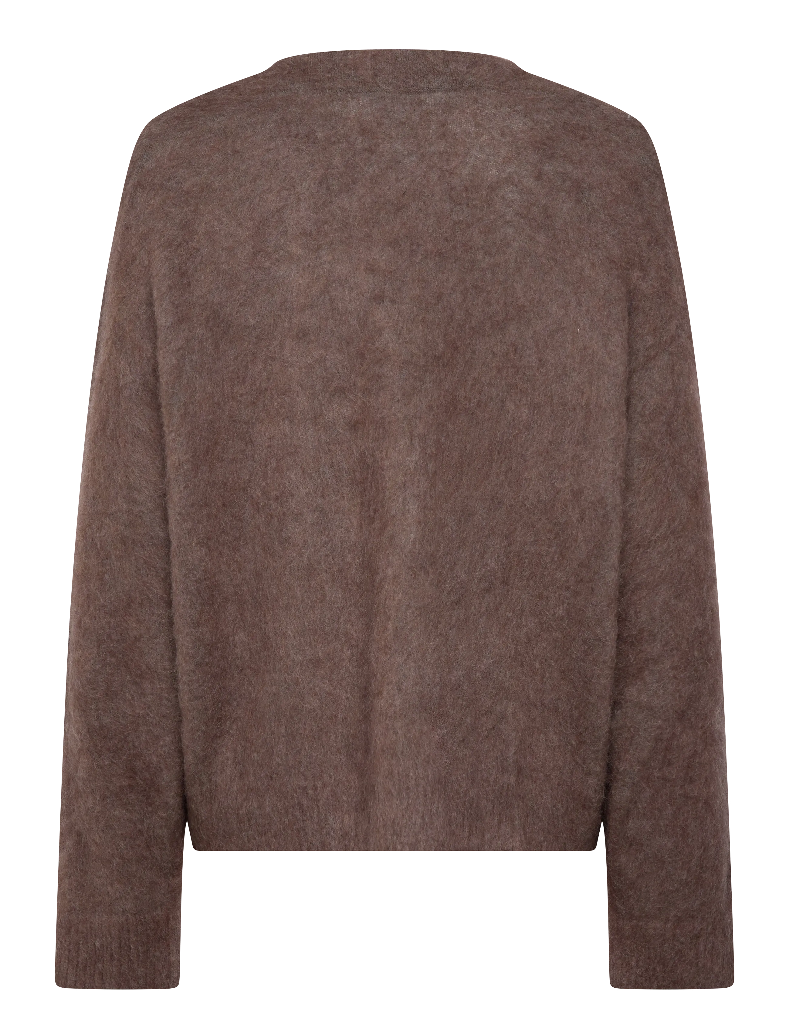Weekday - Loose Fit Mohair Blend V-Neck Cardigan - dark mole - 1