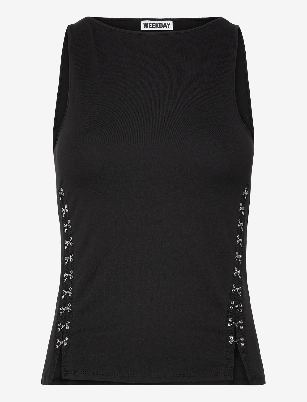 Weekday - Fitted Hook & Eye Tank Top - Ärmellose tops - black - 1