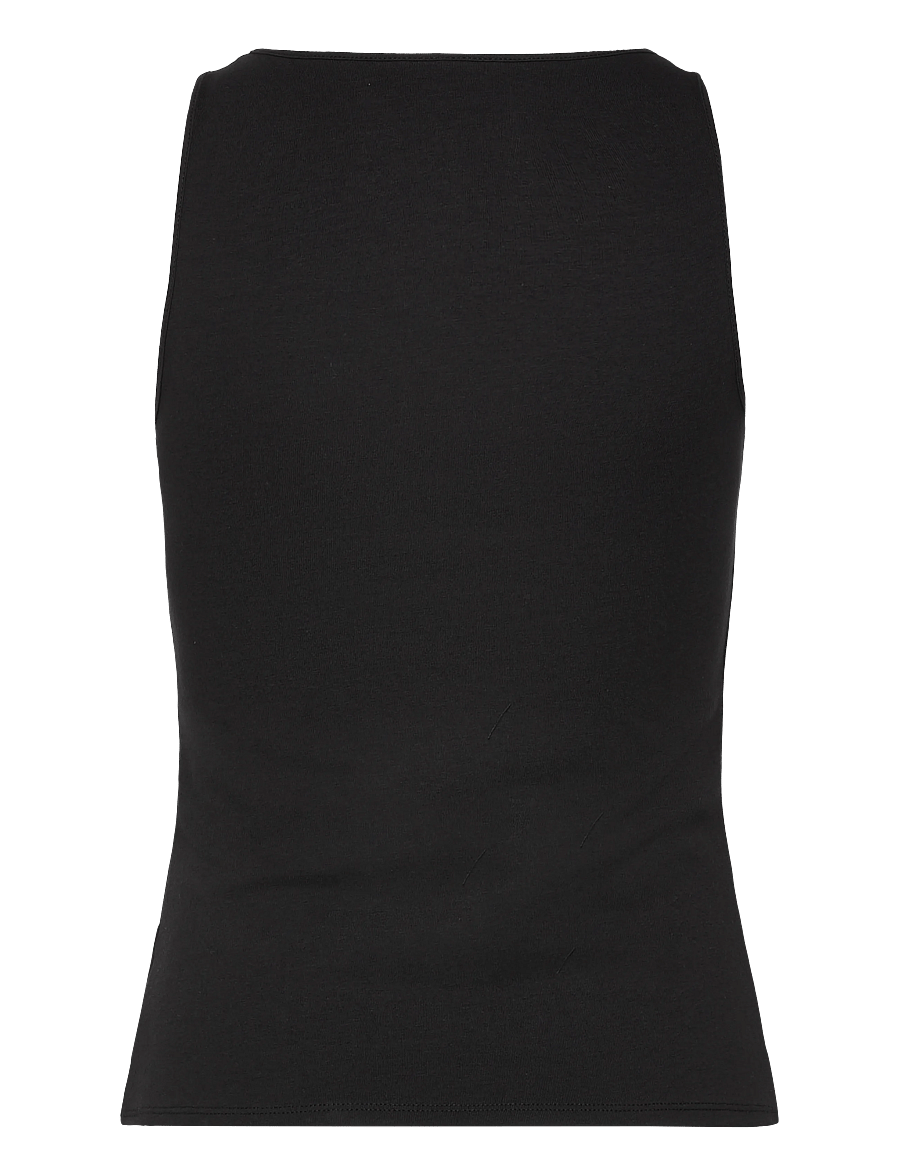 Weekday - Fitted Hook & Eye Tank Top - tanktops - black - 2