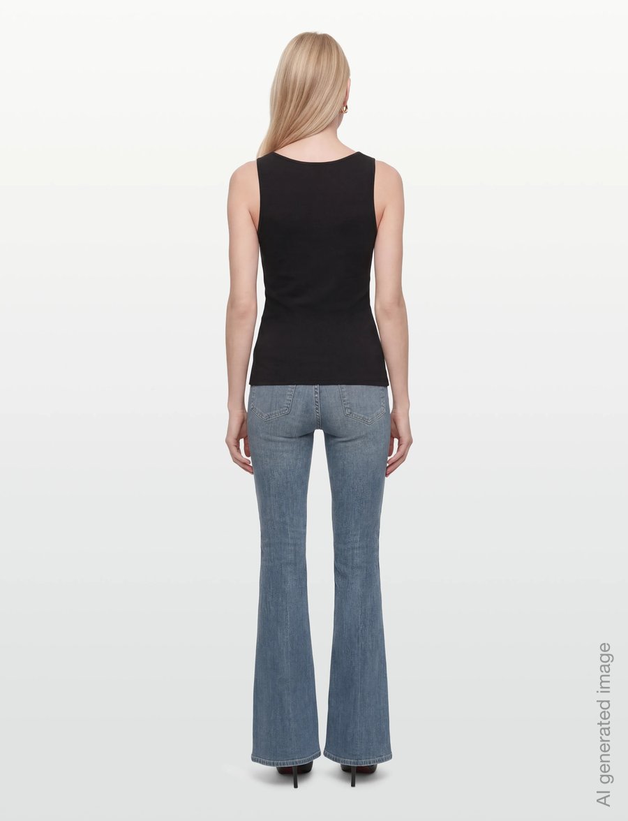 Weekday - Fitted Hook & Eye Tank Top - tanktops - black - 4