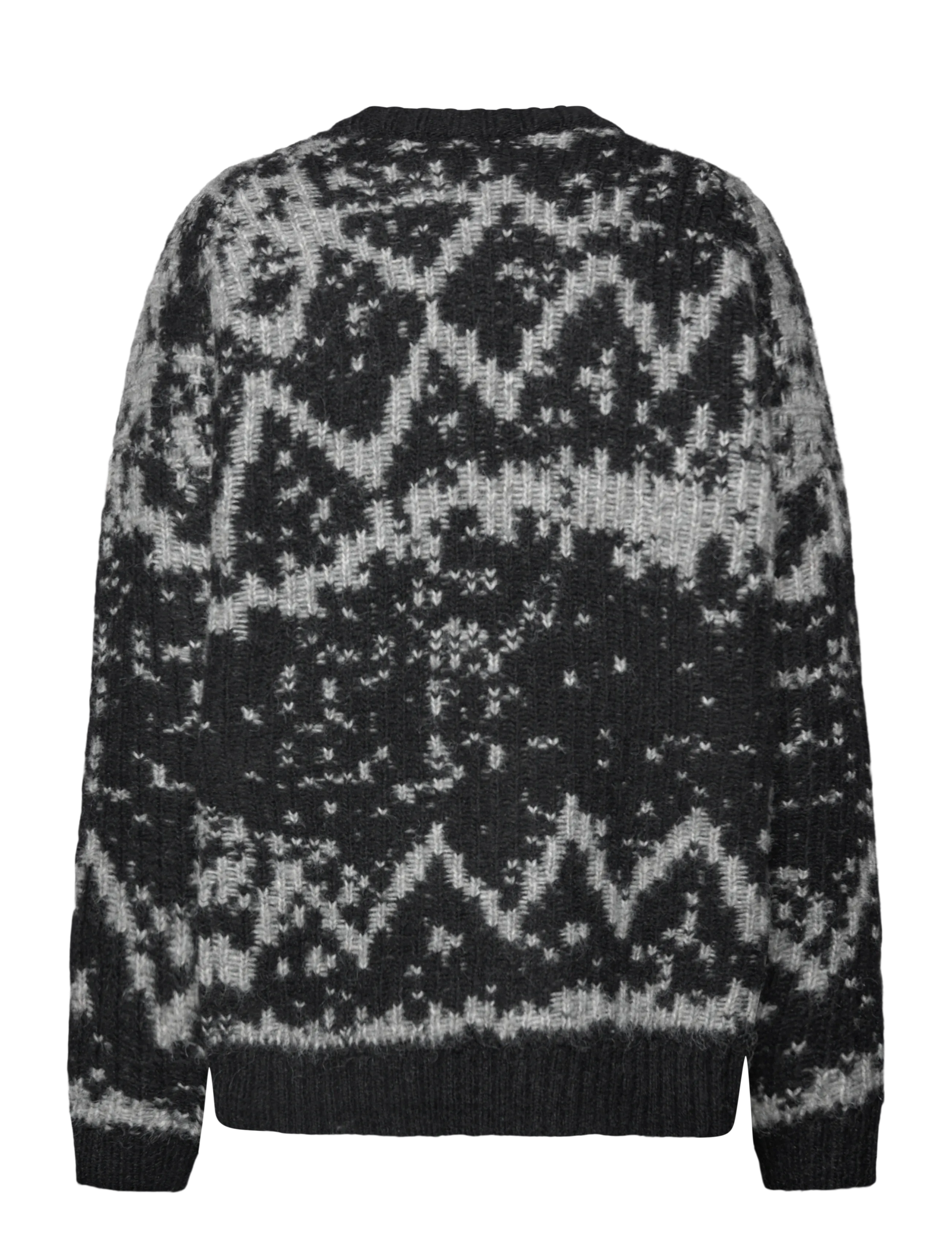 Weekday - Oversized Fair Isle Knit Sweater - pullover - black - 1