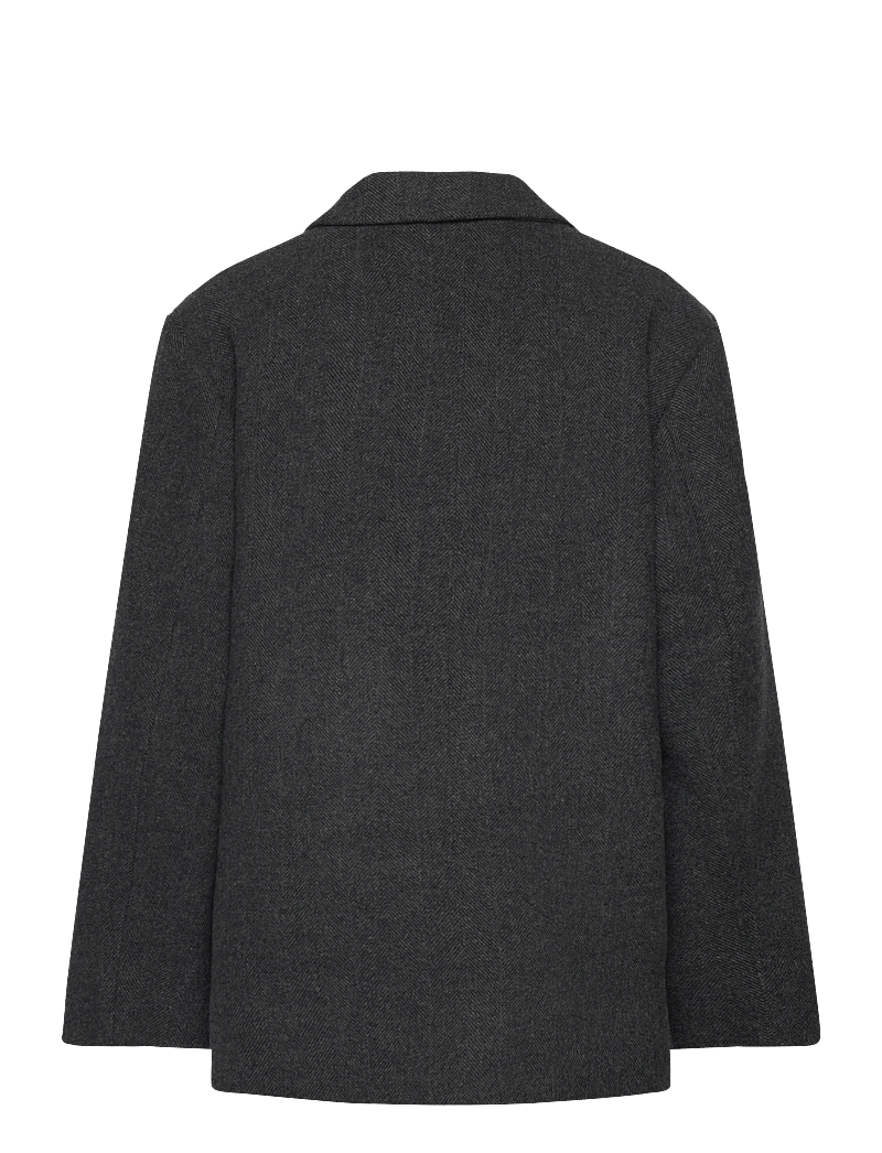 Weekday - Oversized Wool-Blend Double-Breasted Blazer - wolljacken - dark grey herringbone - 1