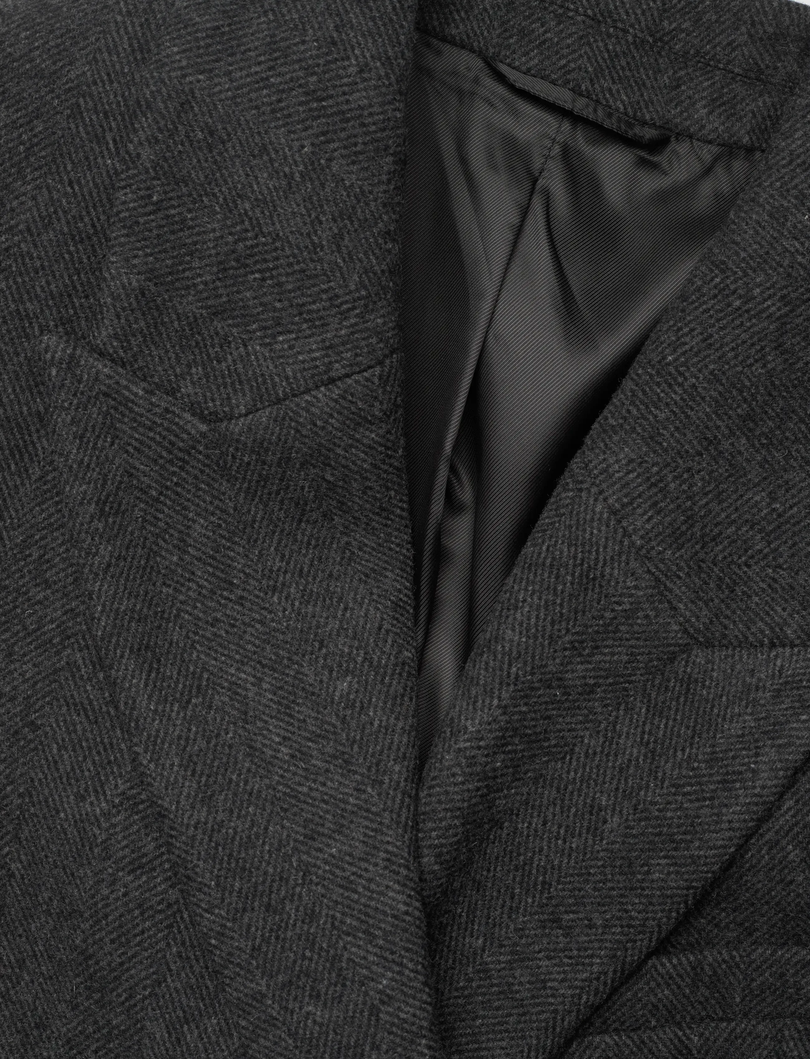 Weekday - Oversized Wool-Blend Double-Breasted Blazer - vilnas virsjakas - dark grey herringbone - 2