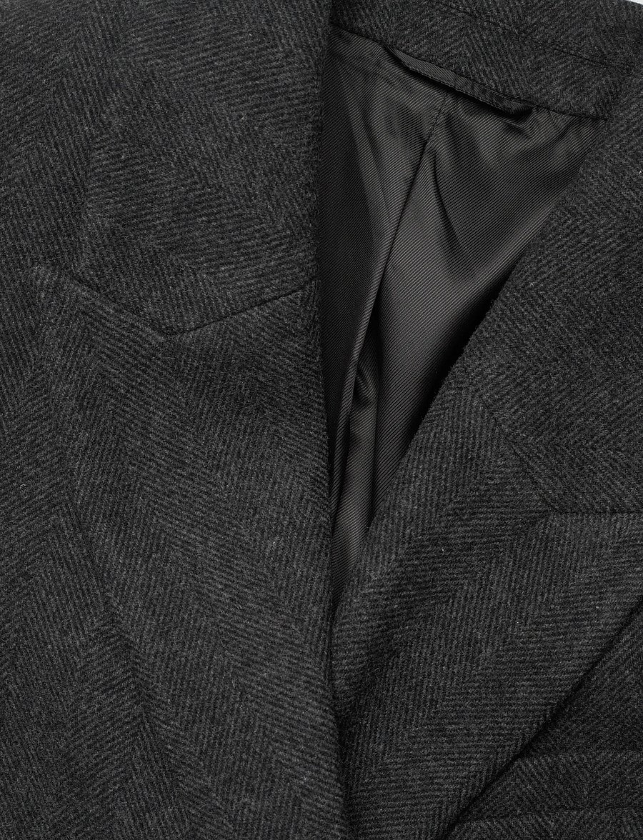 Weekday - Oversized Wool-Blend Double-Breasted Blazer - ulljackor - dark grey herringbone - 2