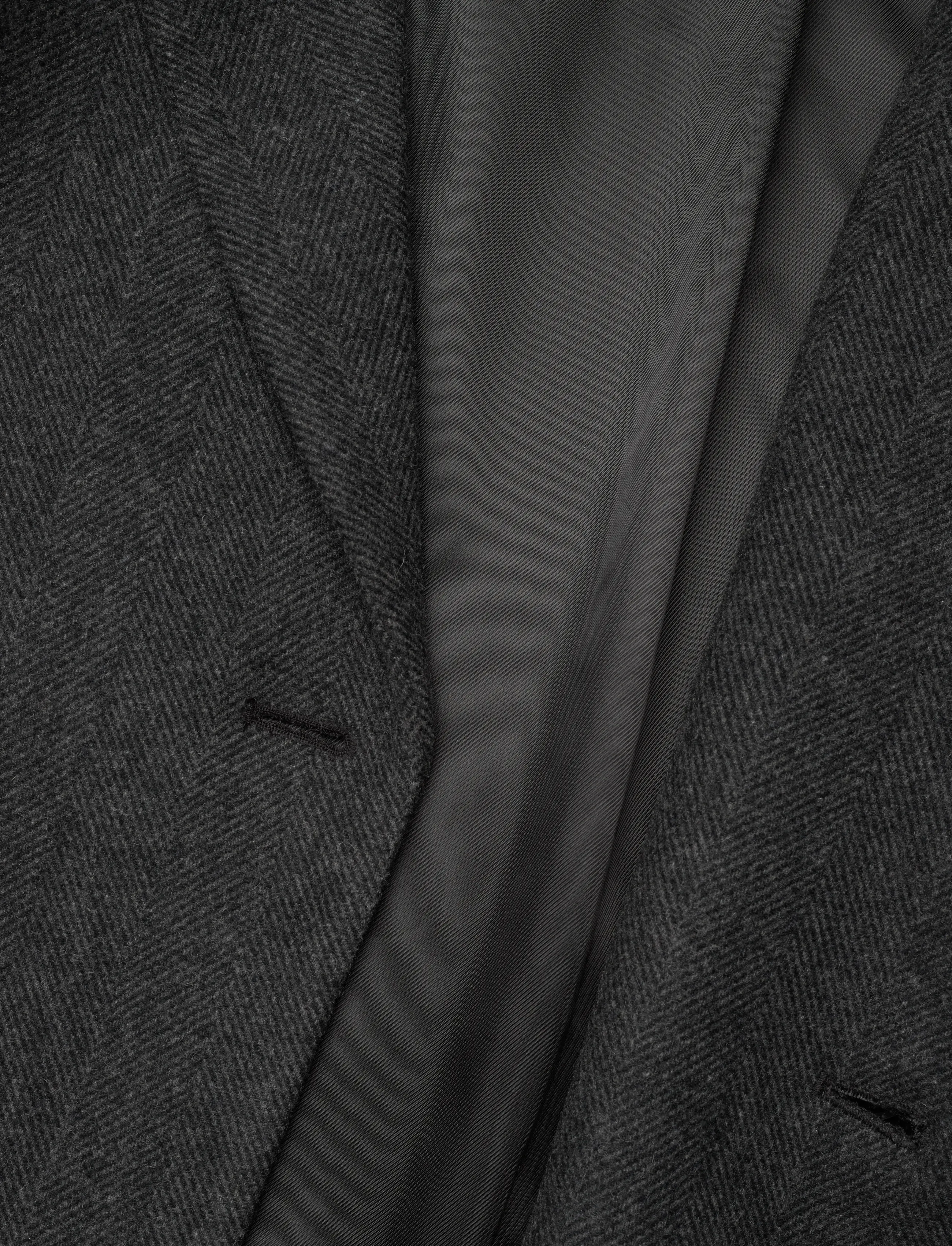Weekday - Oversized Wool-Blend Double-Breasted Blazer - vilnas virsjakas - dark grey herringbone - 4