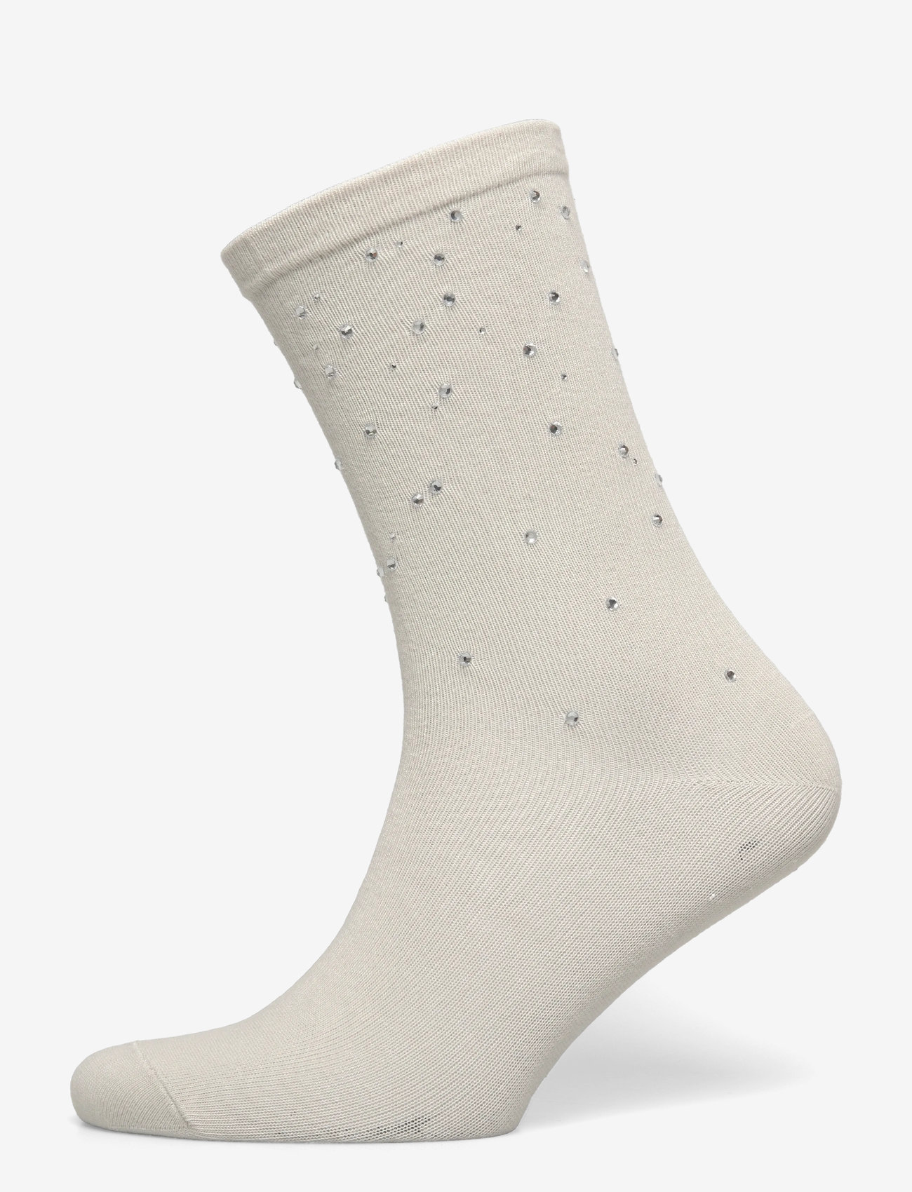Weekday - Rhinestone Detail Cotton Crew Socks - dirty white - 0