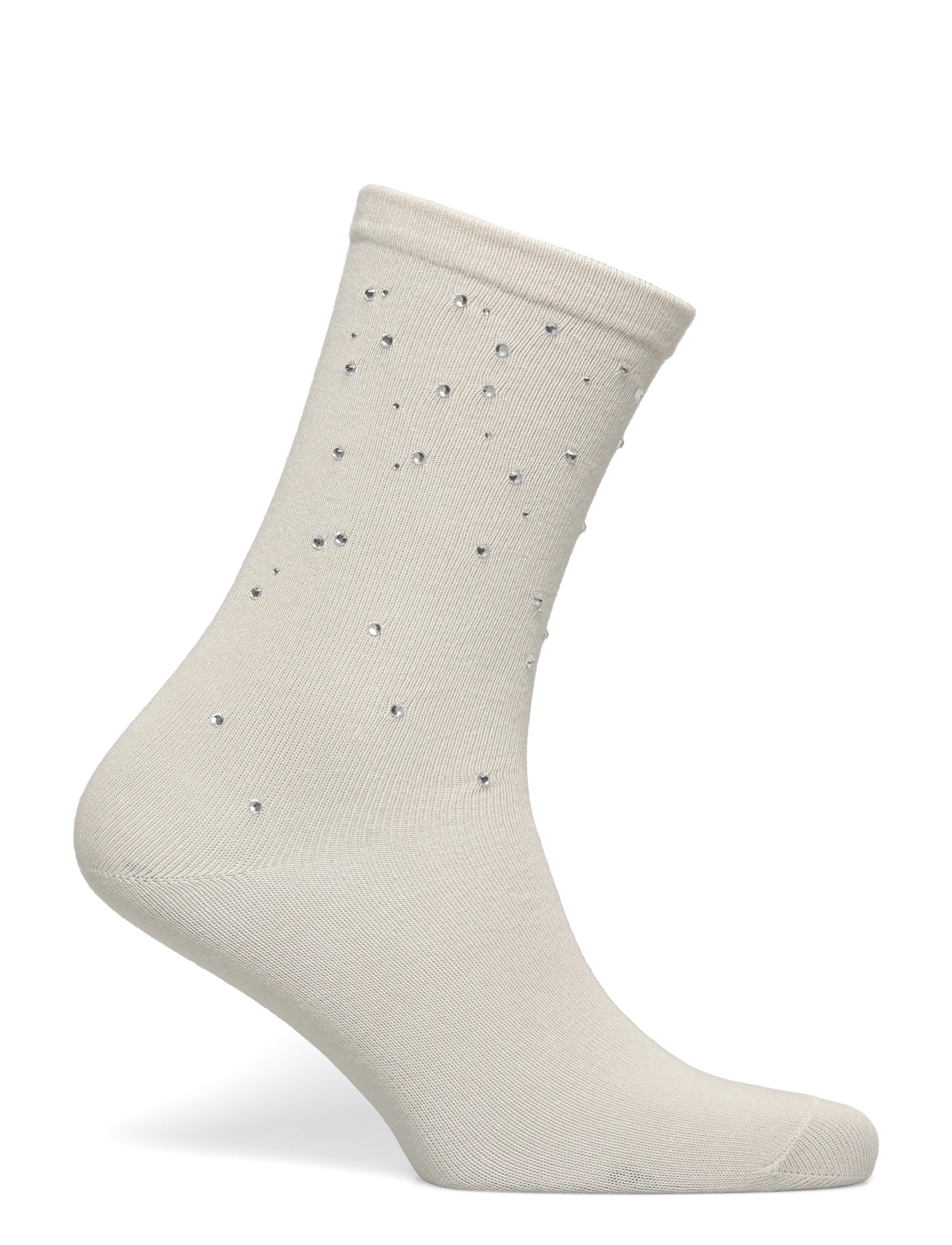 Weekday - Rhinestone Detail Cotton Crew Socks - dirty white - 1