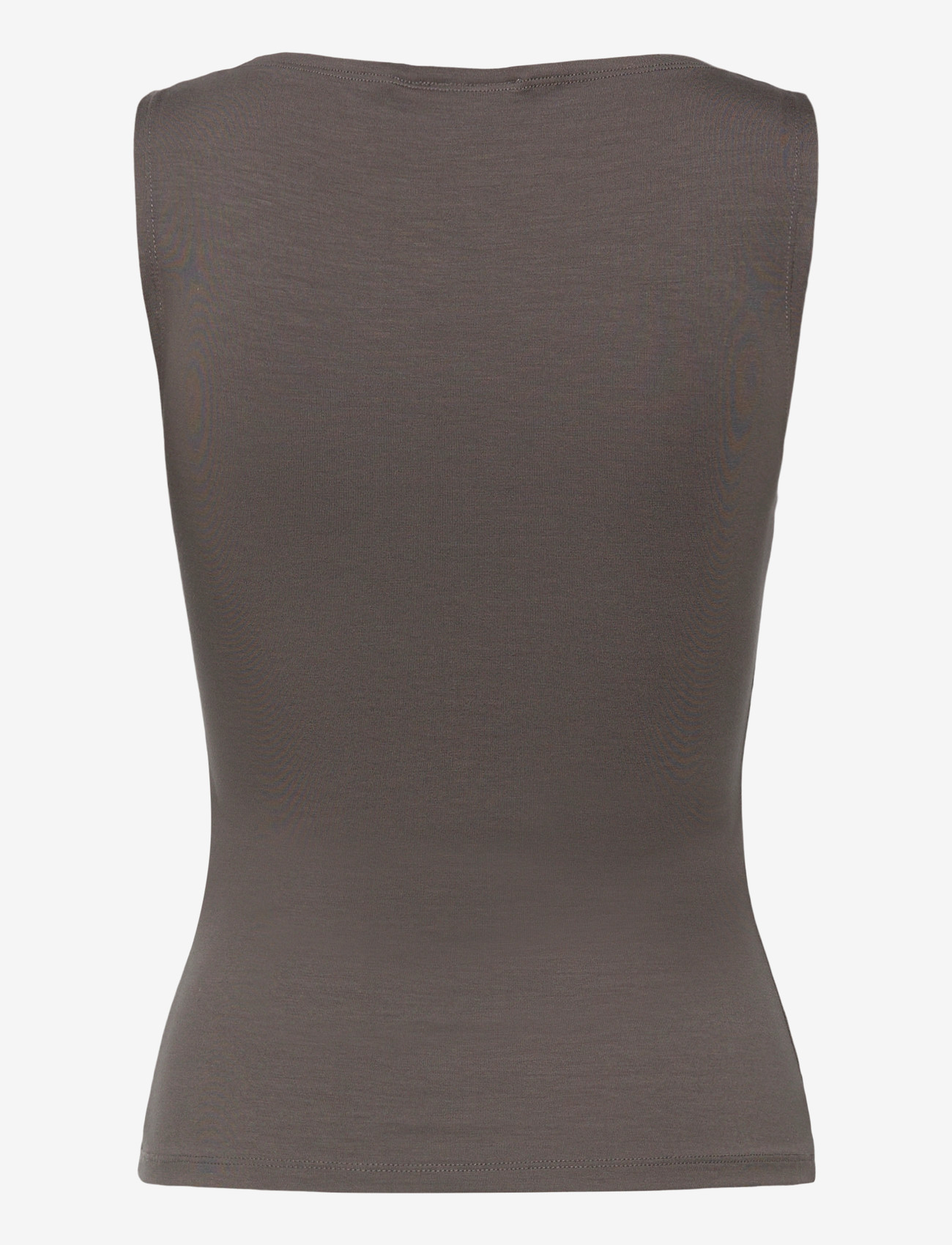 Weekday - Annie Soft Sleeveless Boat-Neck Top - tanktops - charcoal - 1