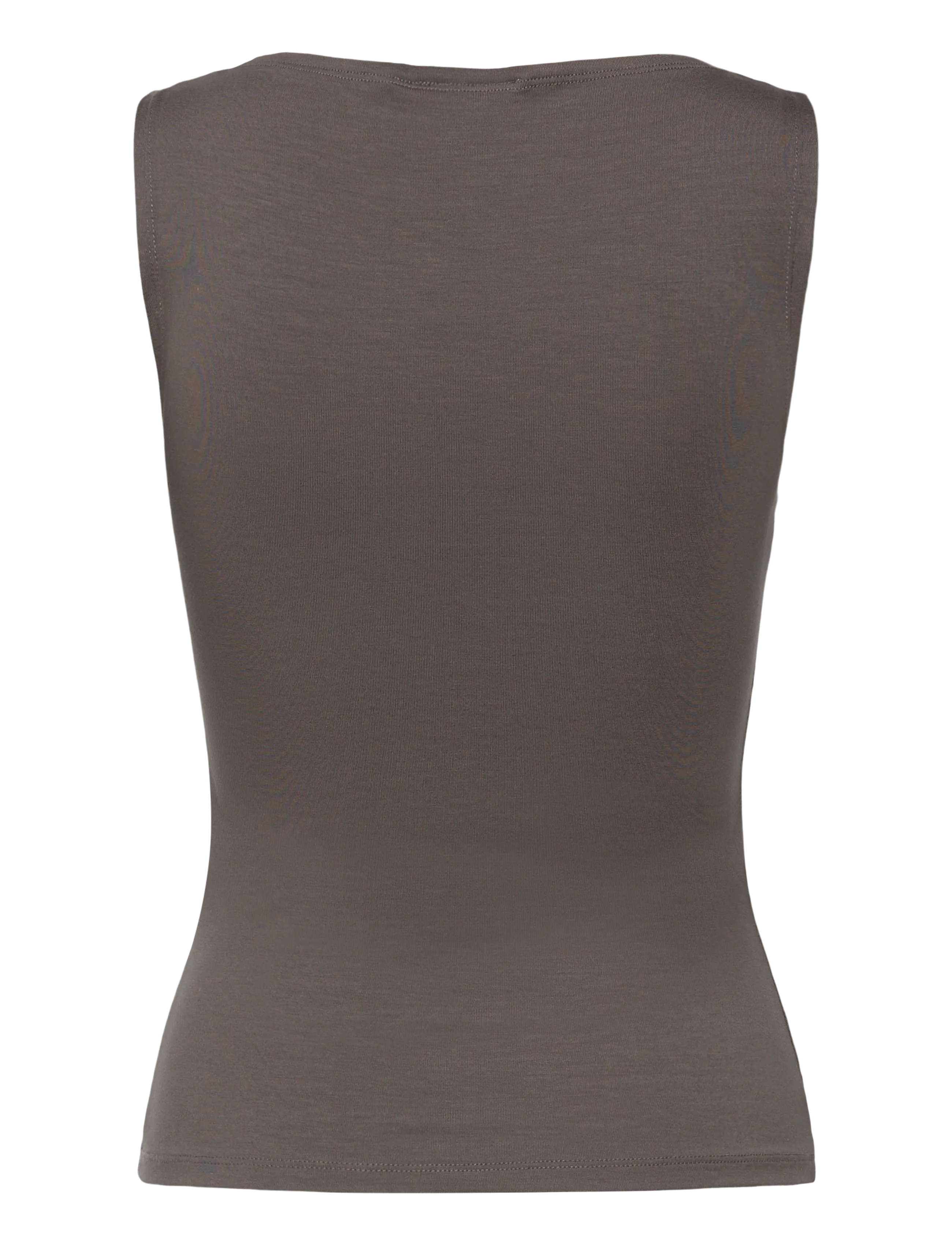Weekday - Annie Soft Sleeveless Boat-Neck Top - sleeveless tops - charcoal - 1