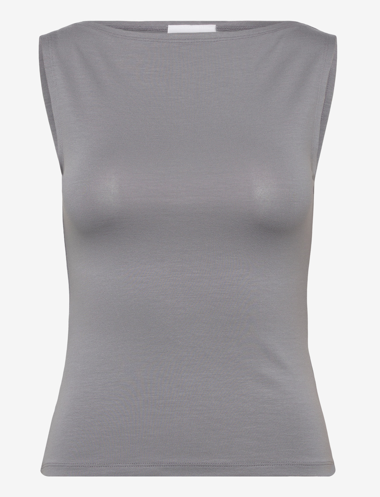 Weekday - Annie Soft Sleeveless Boat-Neck Top - Ärmellose tops - dusty grey - 0