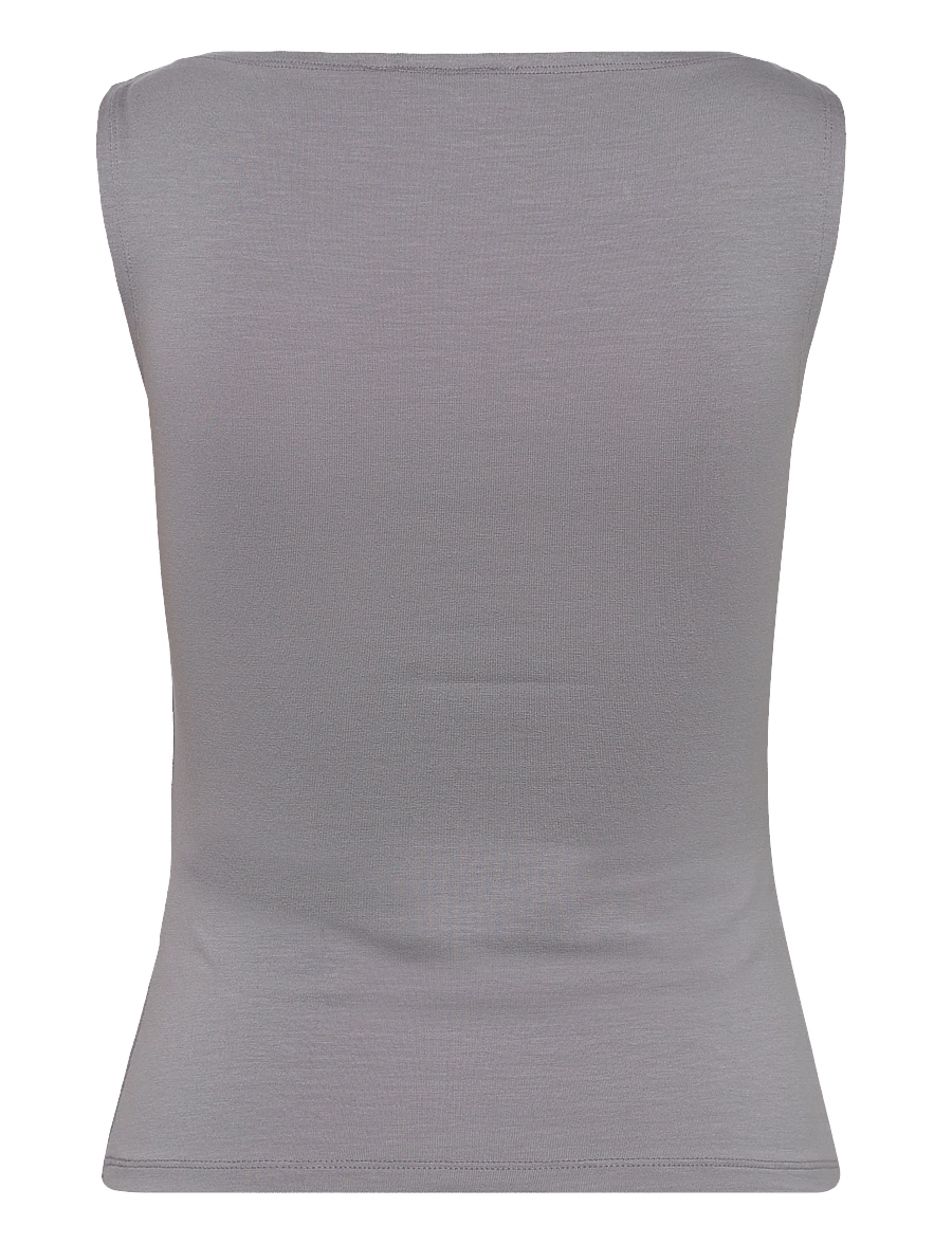 Weekday - Annie Soft Sleeveless Boat-Neck Top - tanktops - dusty grey - 1