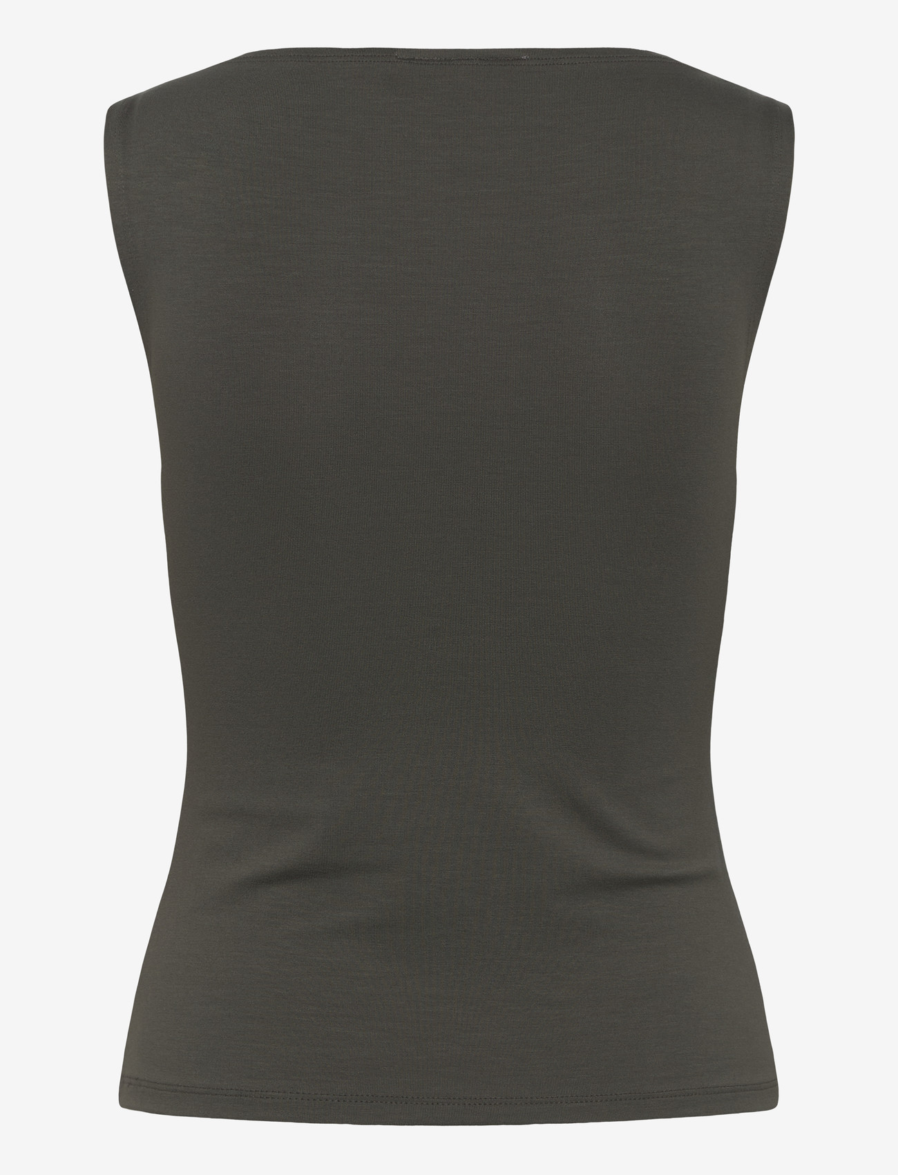 Weekday - Annie Soft Sleeveless Boat-Neck Top - Ärmellose tops - khaki green - 1