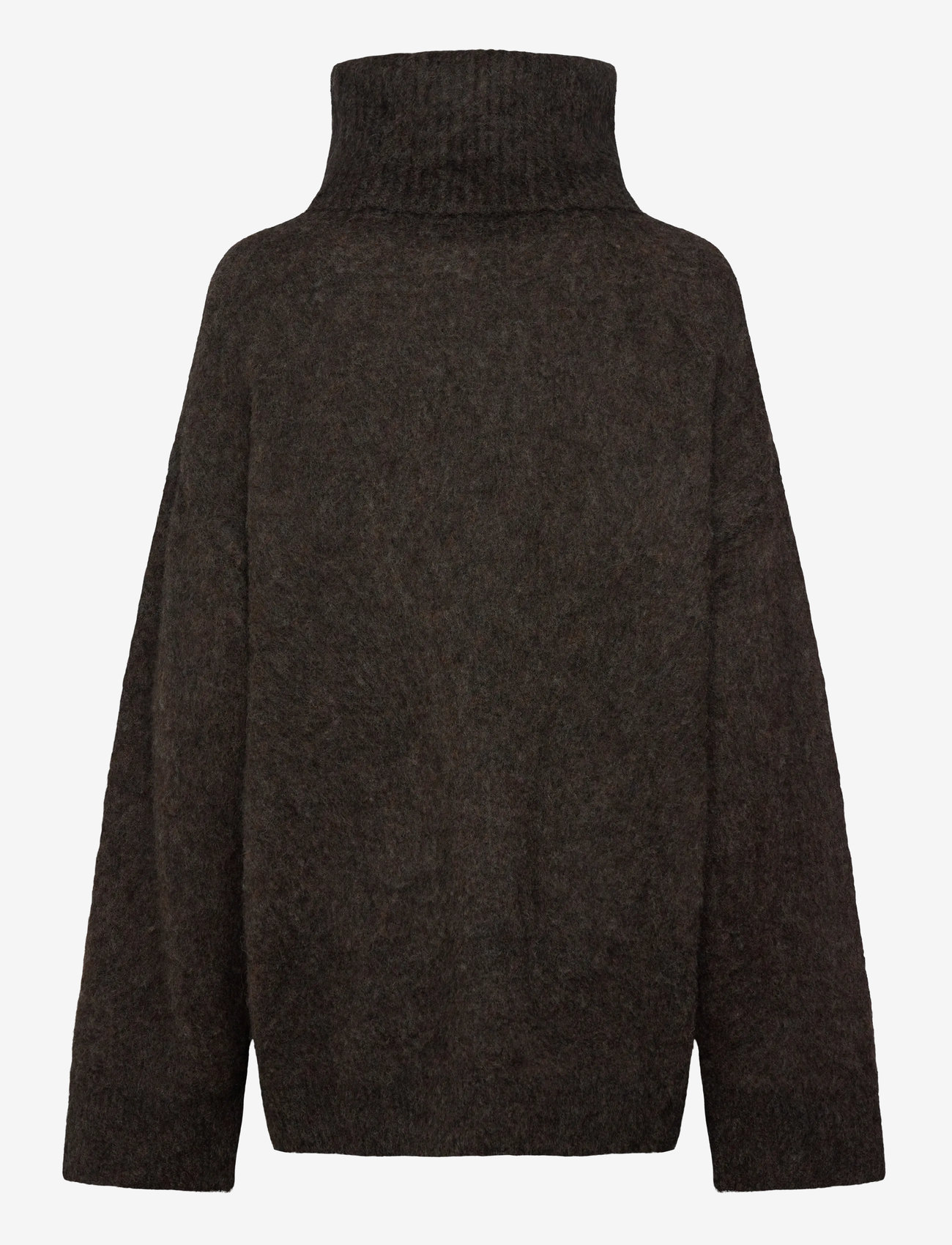 Weekday - Mohair Blend Funnel Neck Sweater - brown melange - 1