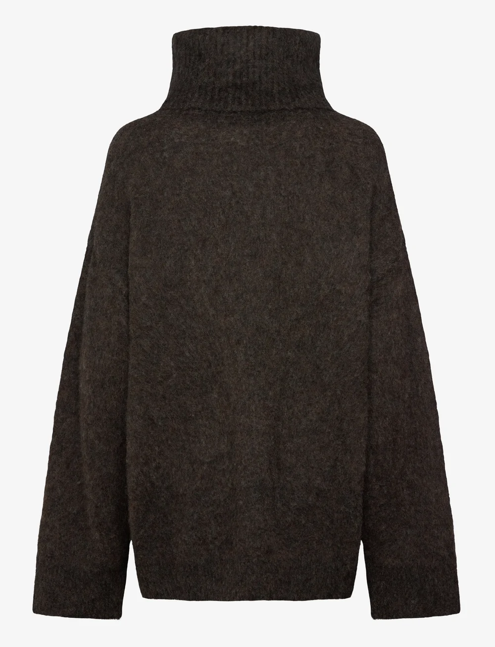 Weekday - Mohair Blend Funnel Neck Sweater - turtlenecks - brown melange - 1