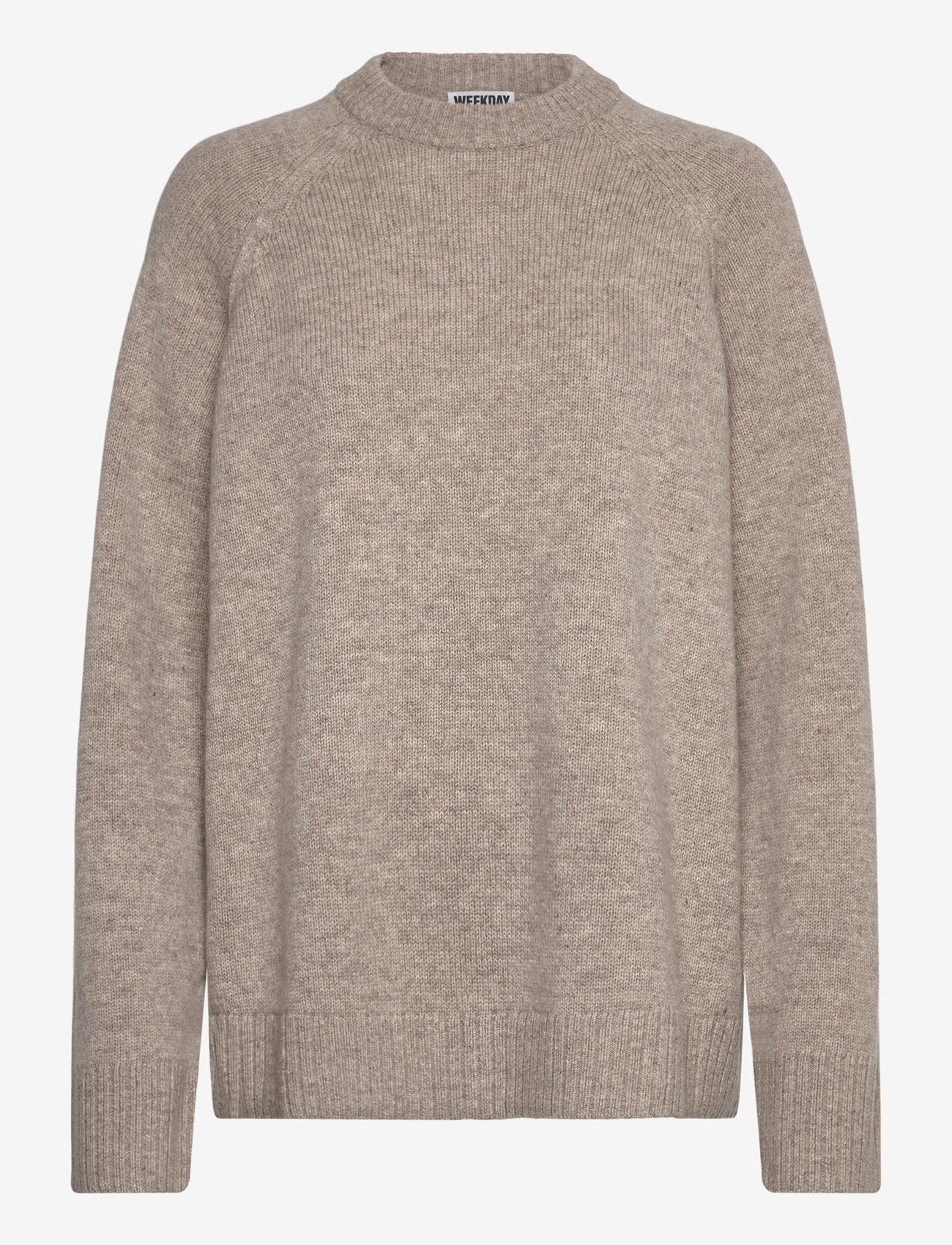 Weekday - Relaxed Knitted Wool Sweater - swetry - light mole - 0