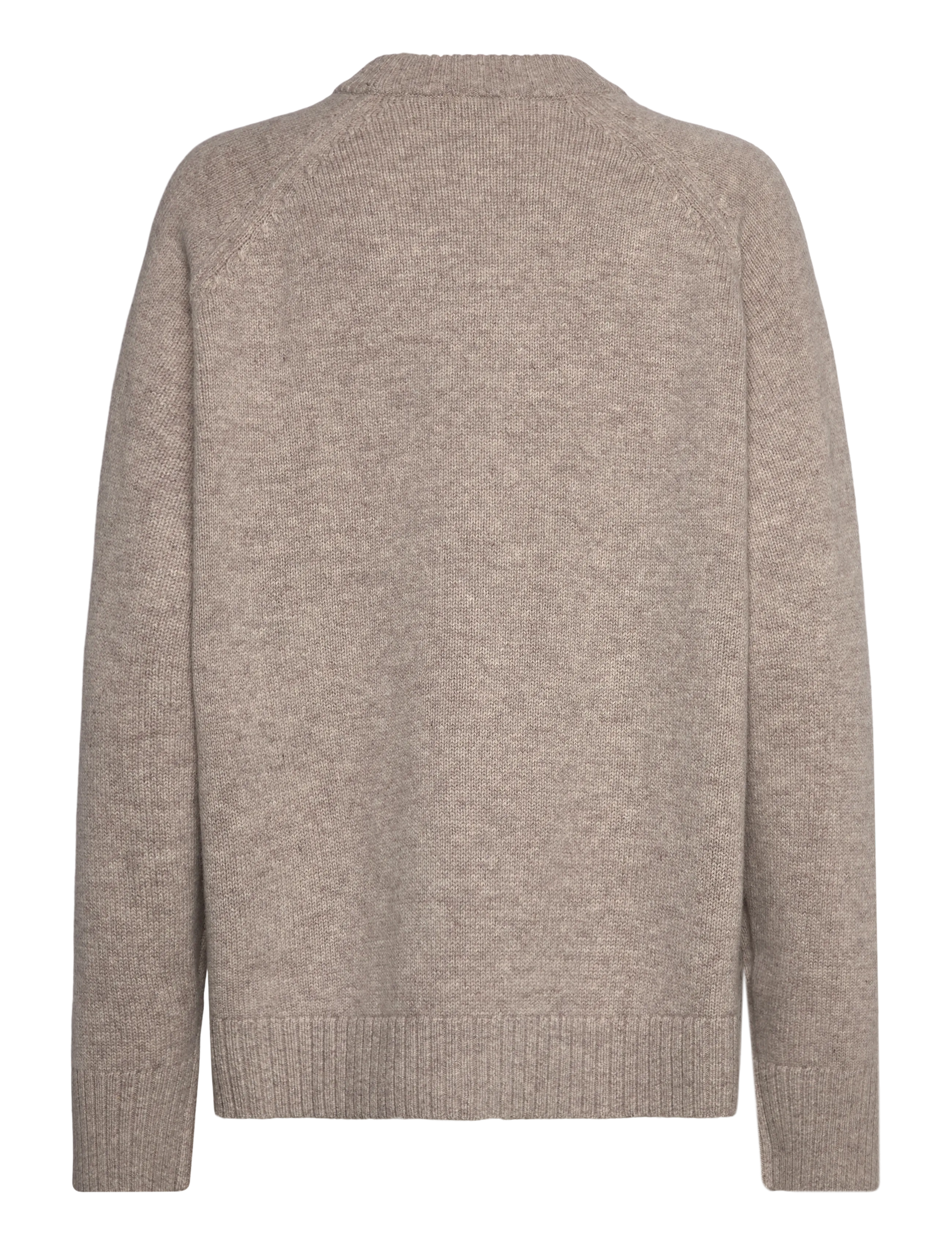 Weekday - Relaxed Knitted Wool Sweater - light mole - 1