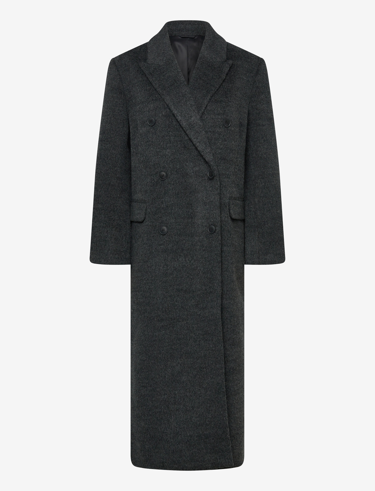 Weekday - Logan Wool Blend Hairy Coat - vinterjakker - grey melange dark - 0